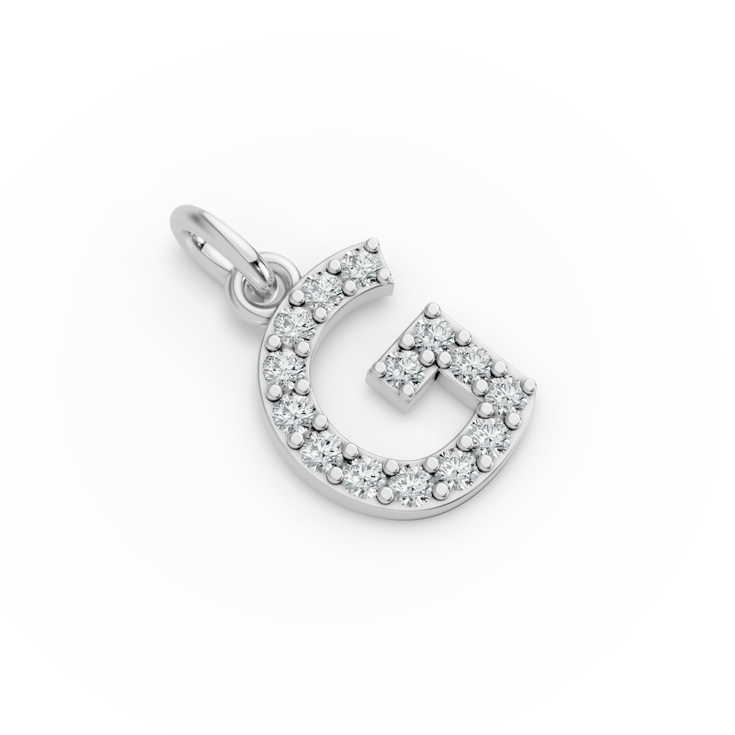 Round Shape Diamond Alphabet Collection in Gold