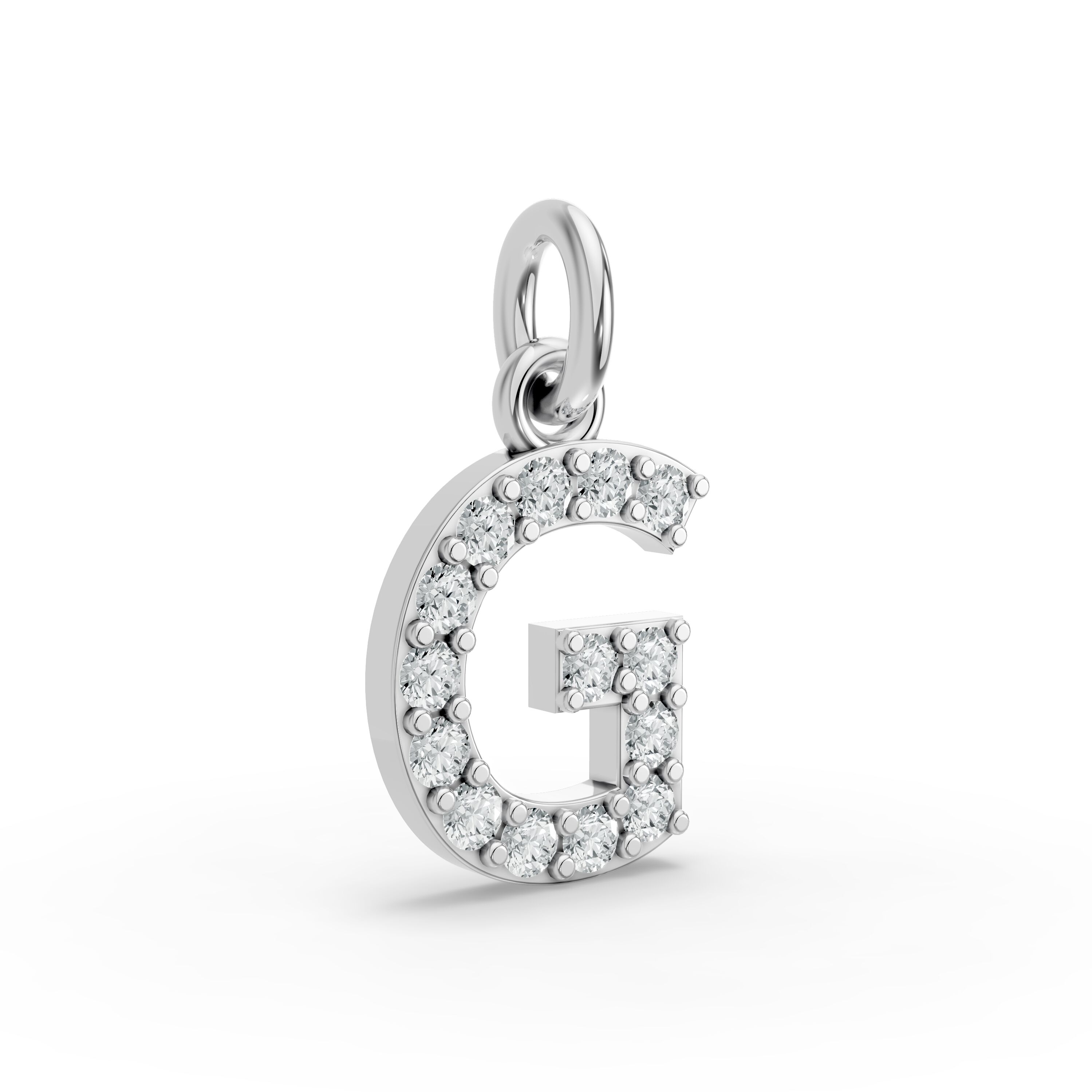 Round Shape Diamond Alphabet Collection in Gold