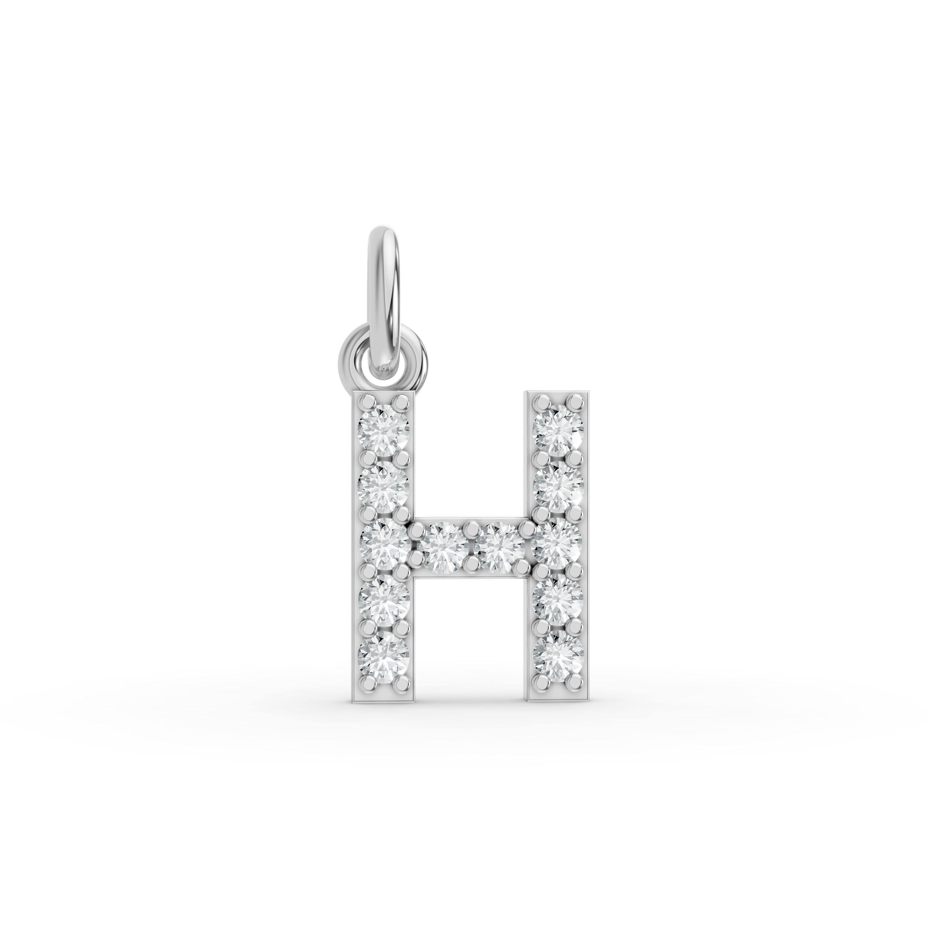 Round Shape Diamond Alphabet Collection in Gold