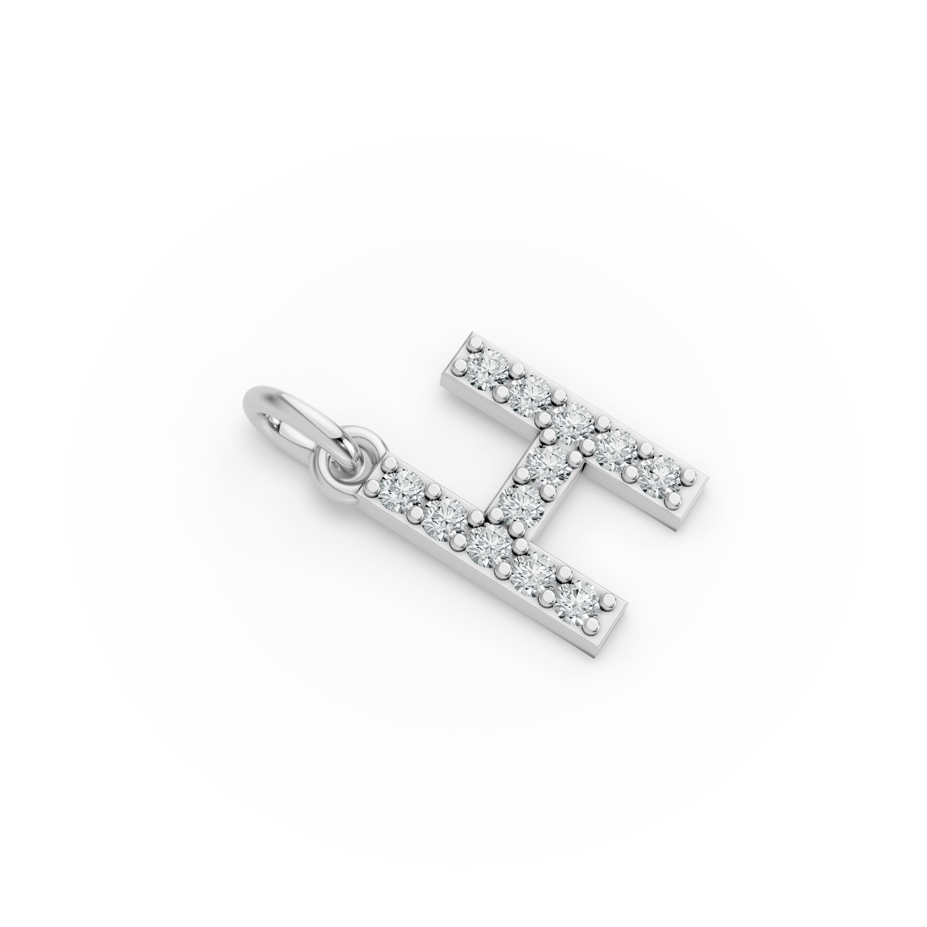 Round Shape Diamond Alphabet Collection in Gold