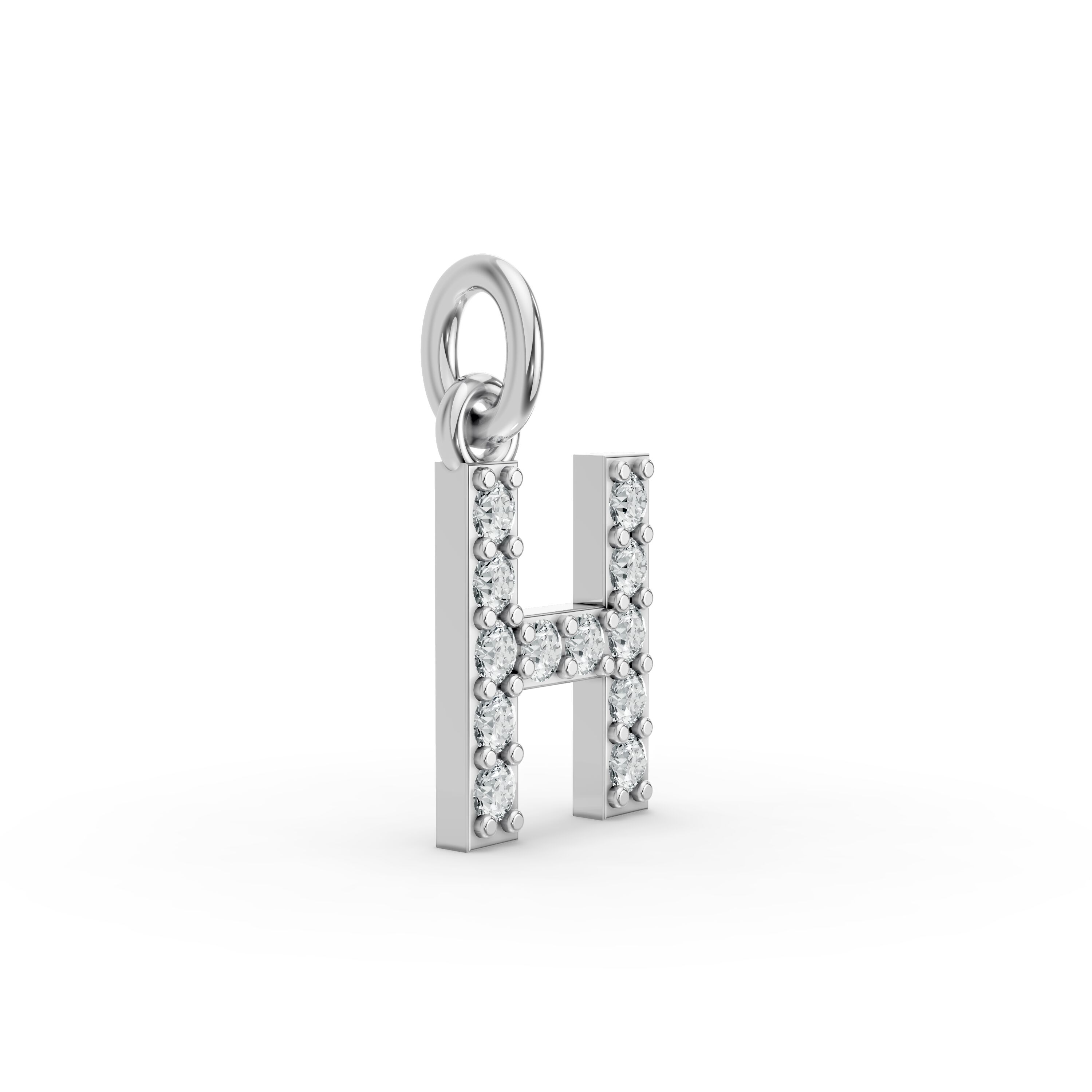 Round Shape Diamond Alphabet Collection in Gold