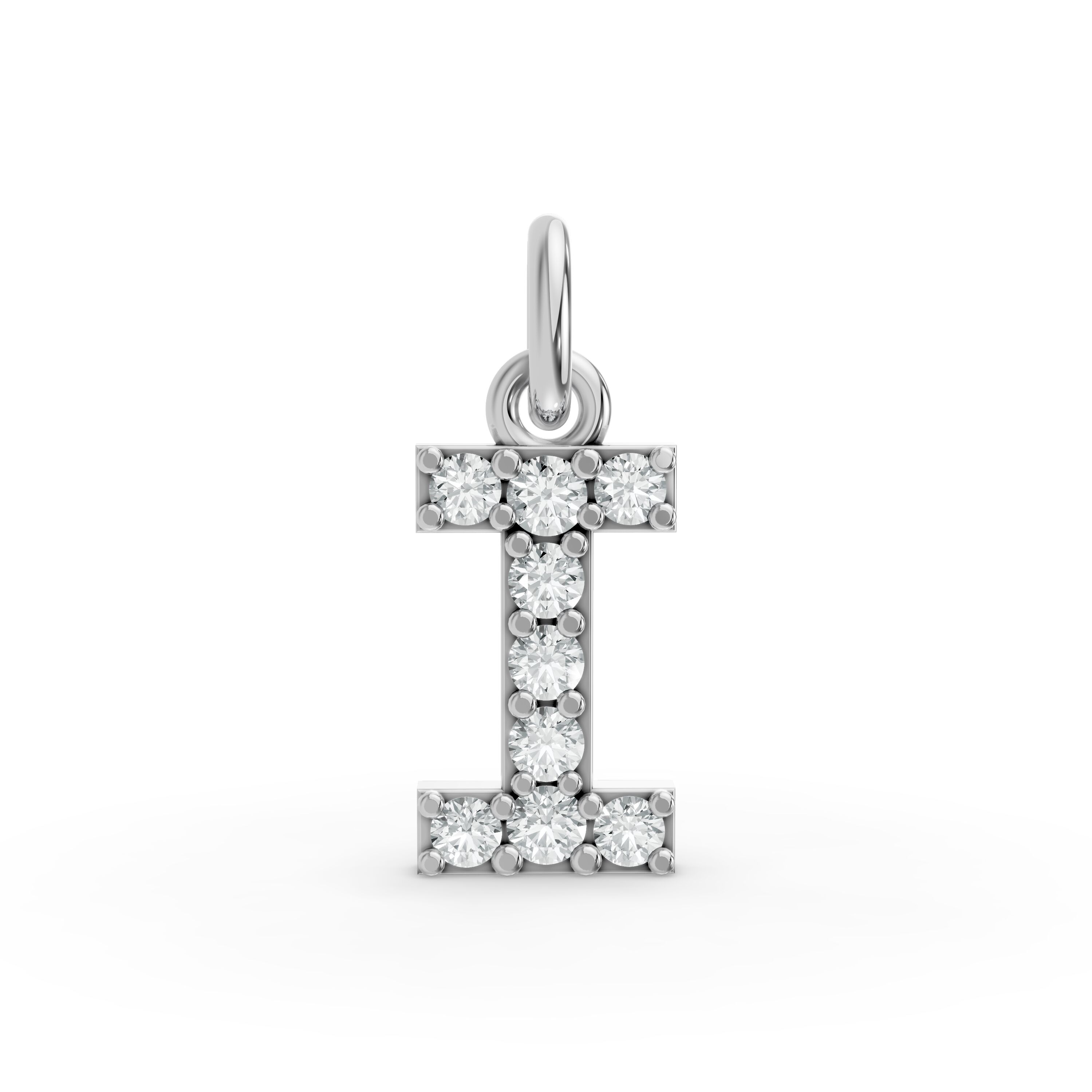 Round Shape Diamond Alphabet Collection in Gold