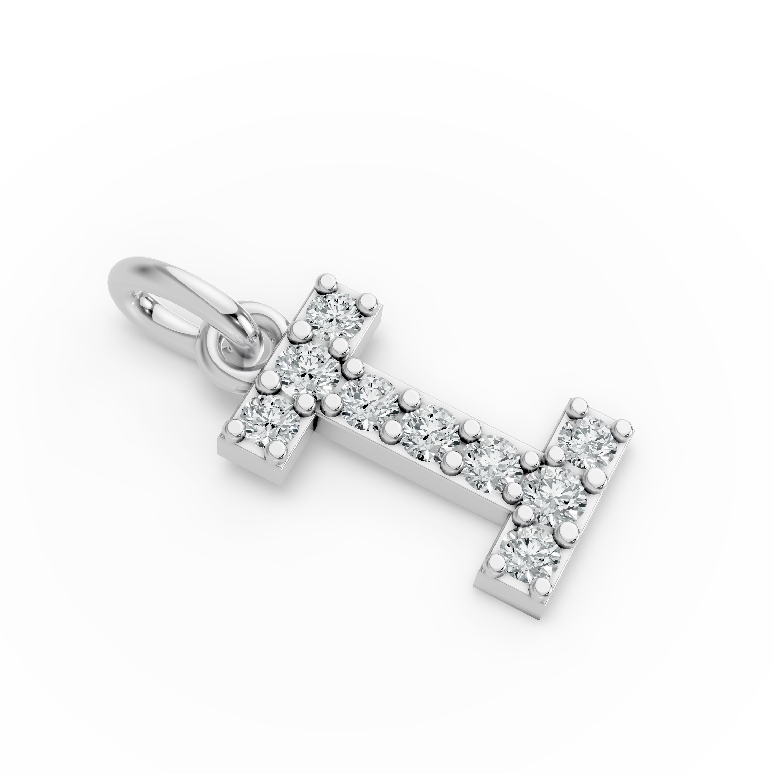 Round Shape Diamond Alphabet Collection in Gold
