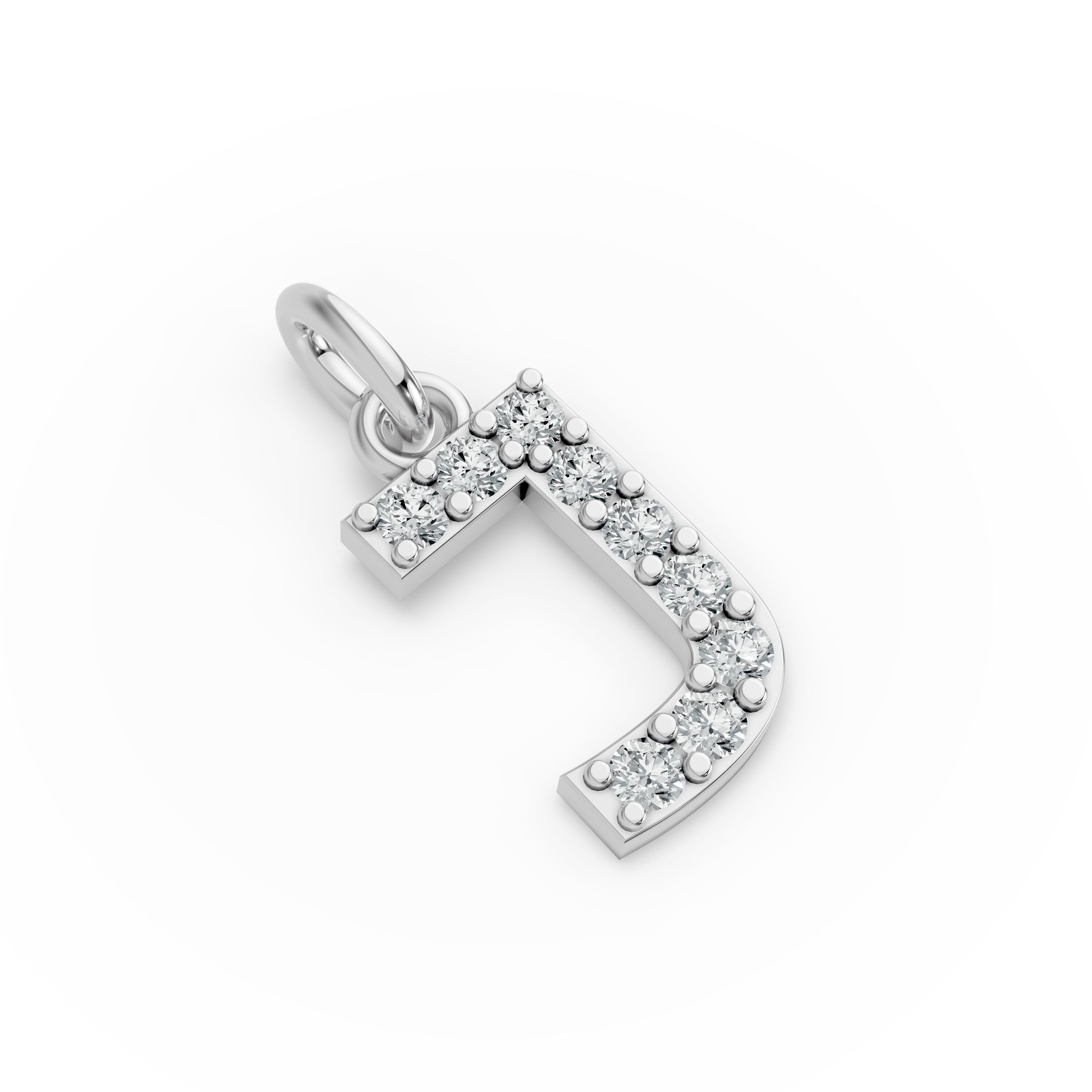 Round Shape Diamond Alphabet Collection in Gold