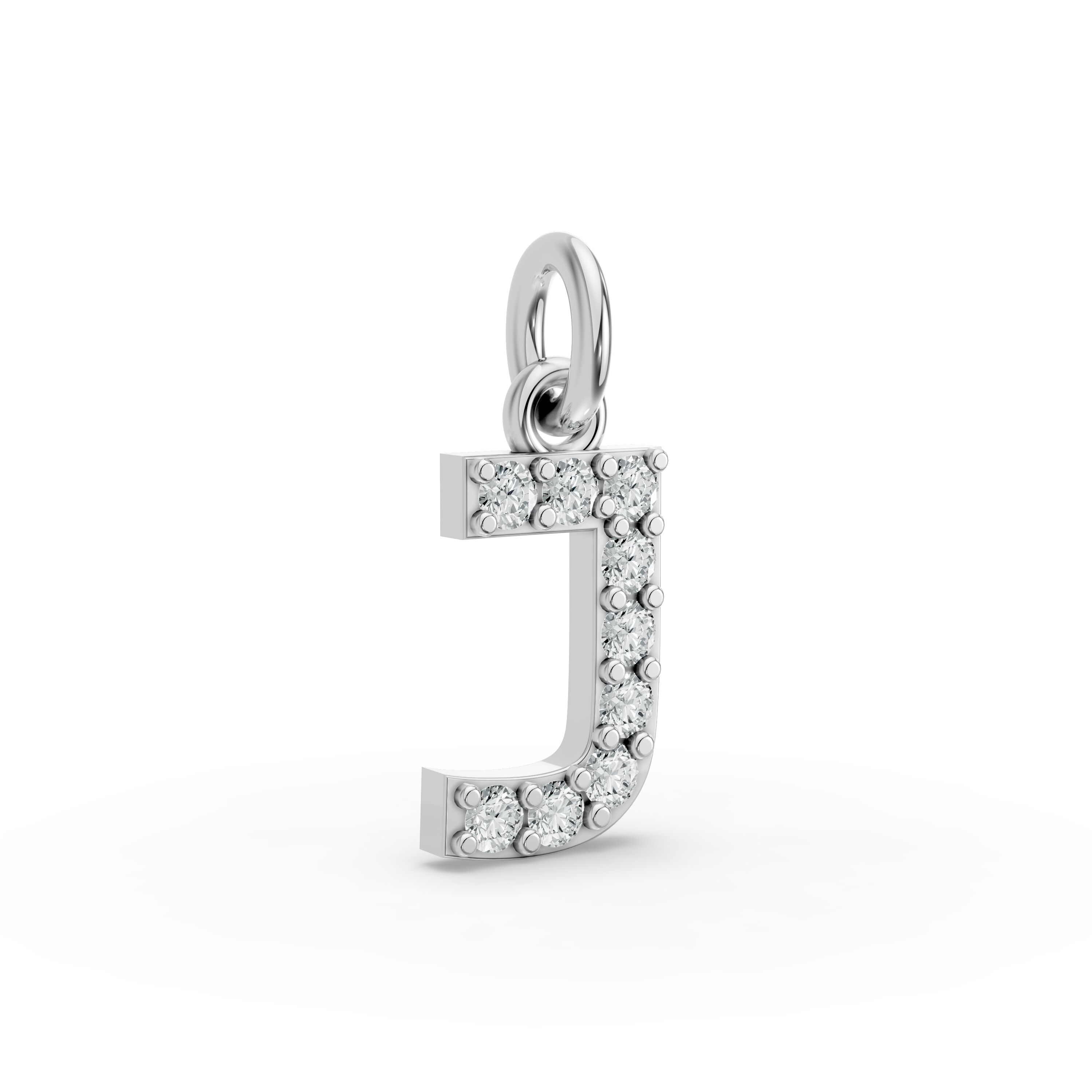 Round Shape Diamond Alphabet Collection in Gold