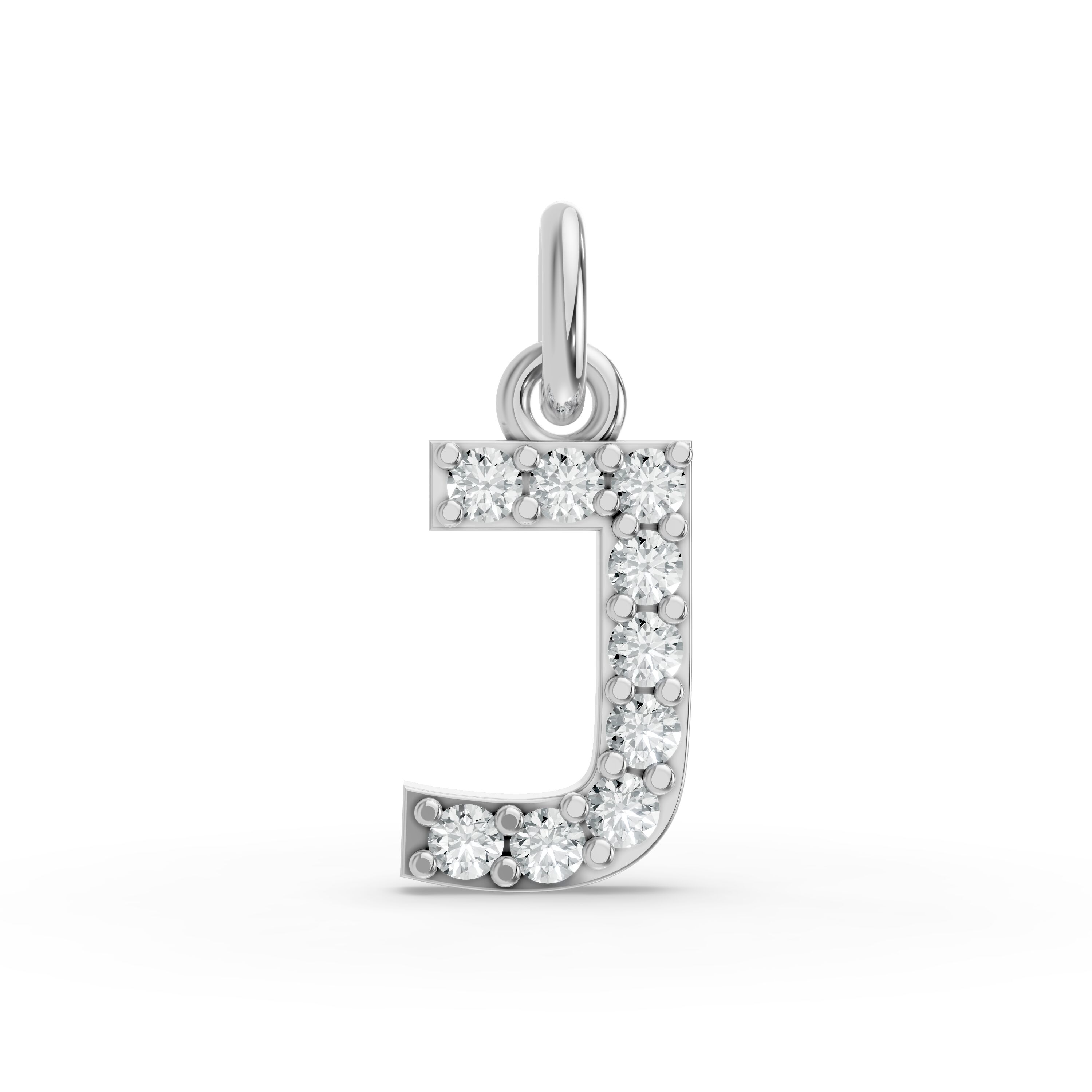 Round Shape Diamond Alphabet Collection in Gold