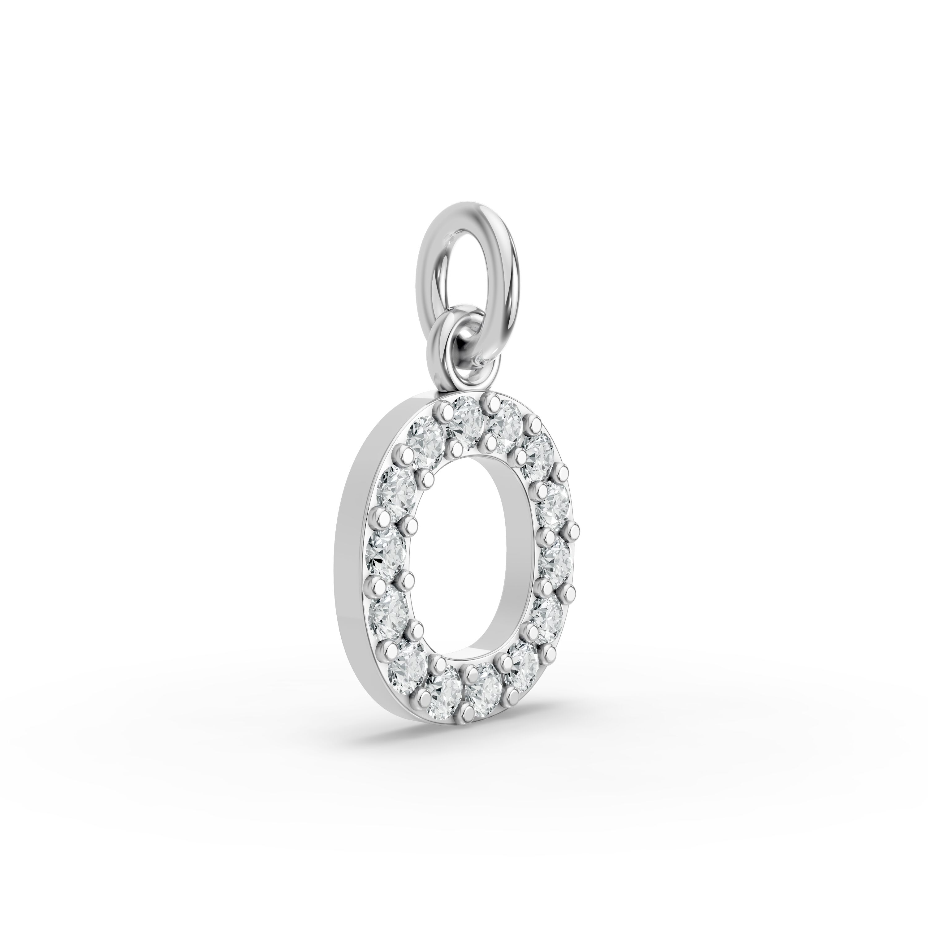 Round Shape Diamond Alphabet Collection in Gold