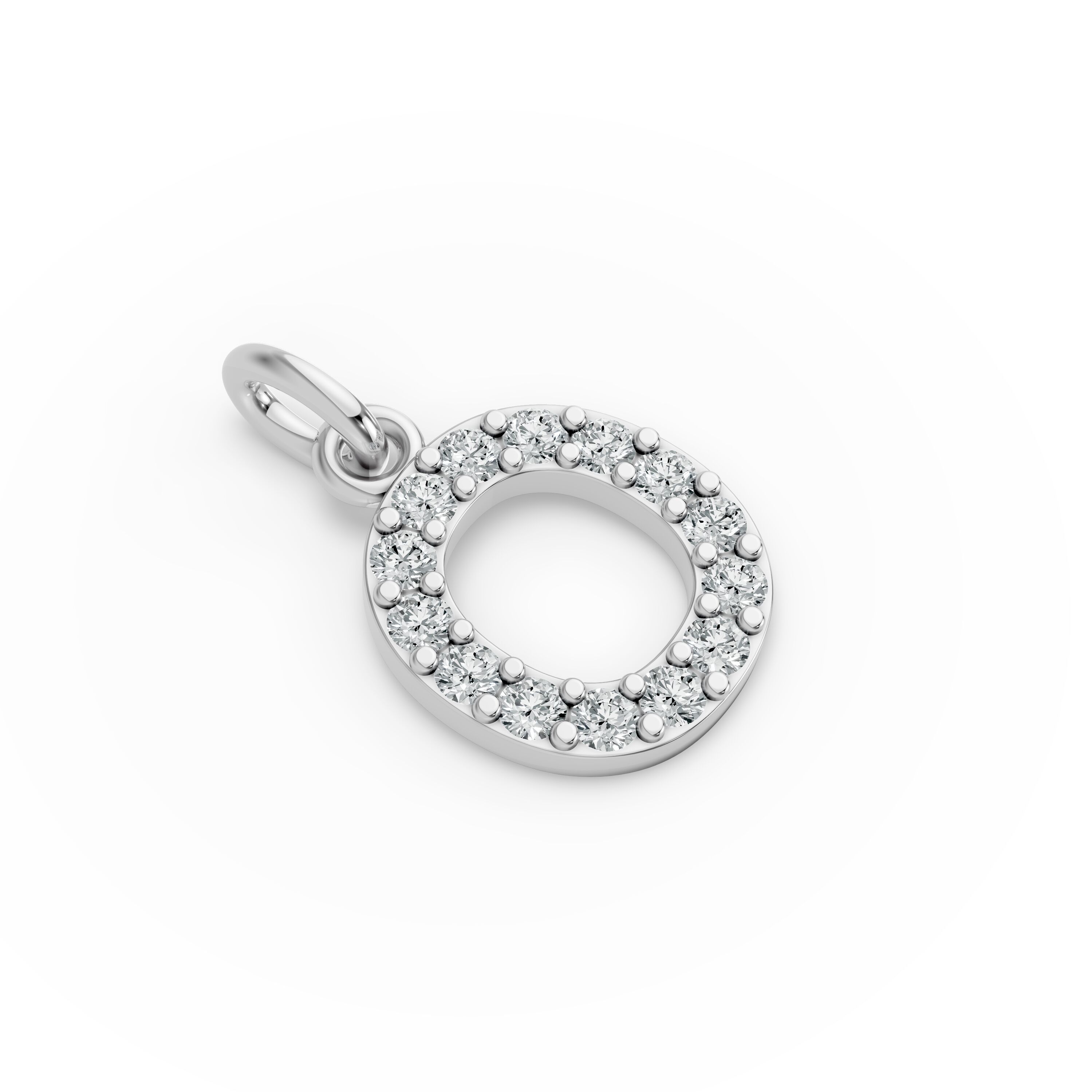 Round Shape Diamond Alphabet Collection in Gold