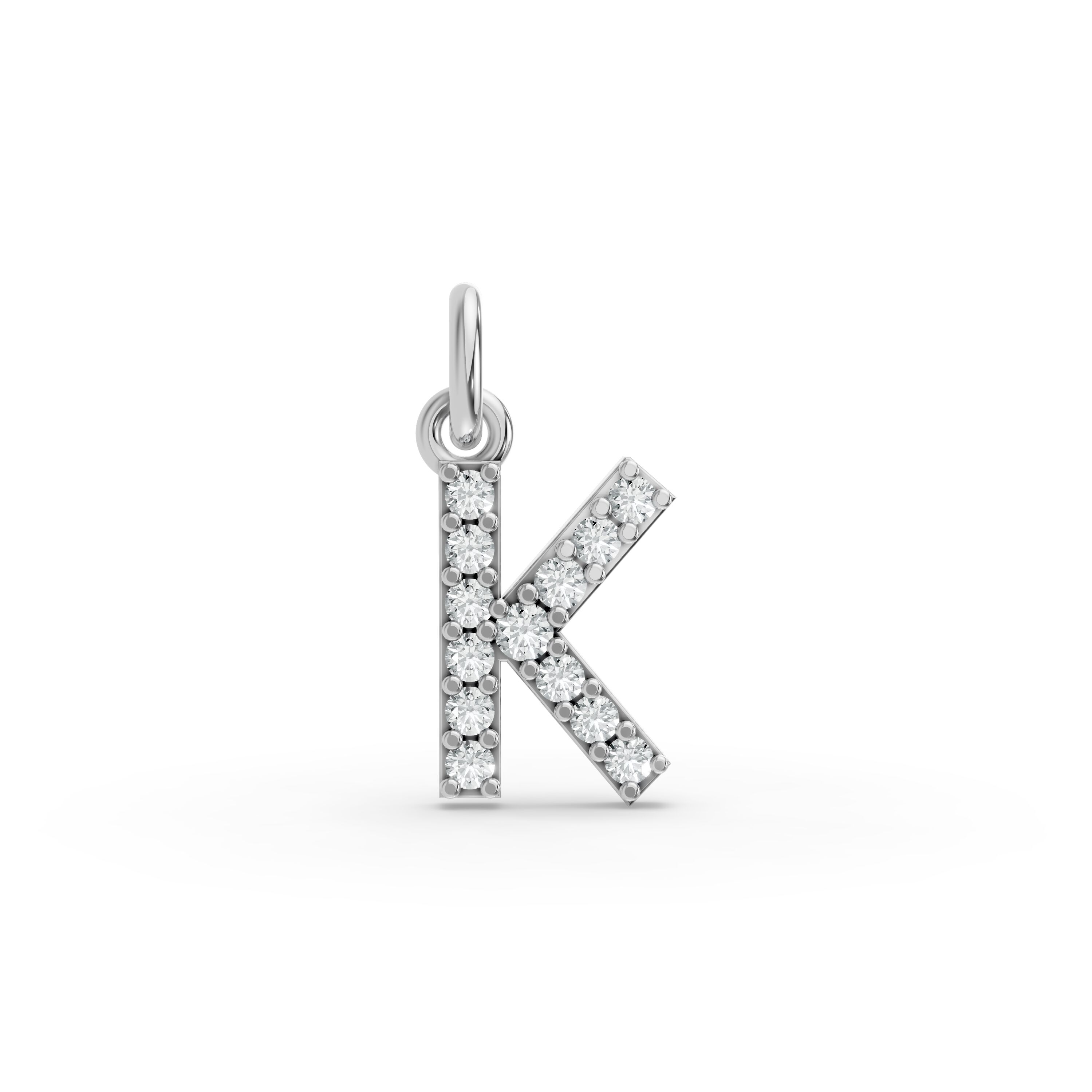 Round Shape Diamond Alphabet Collection in Gold