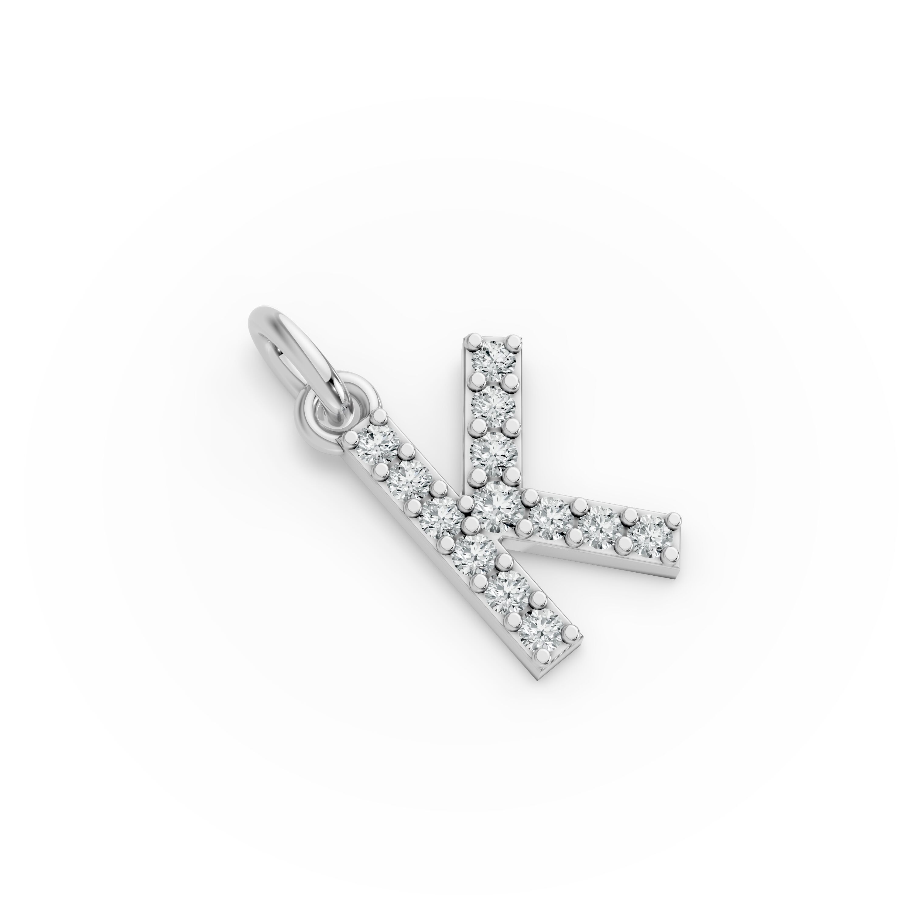 Round Shape Diamond Alphabet Collection in Gold