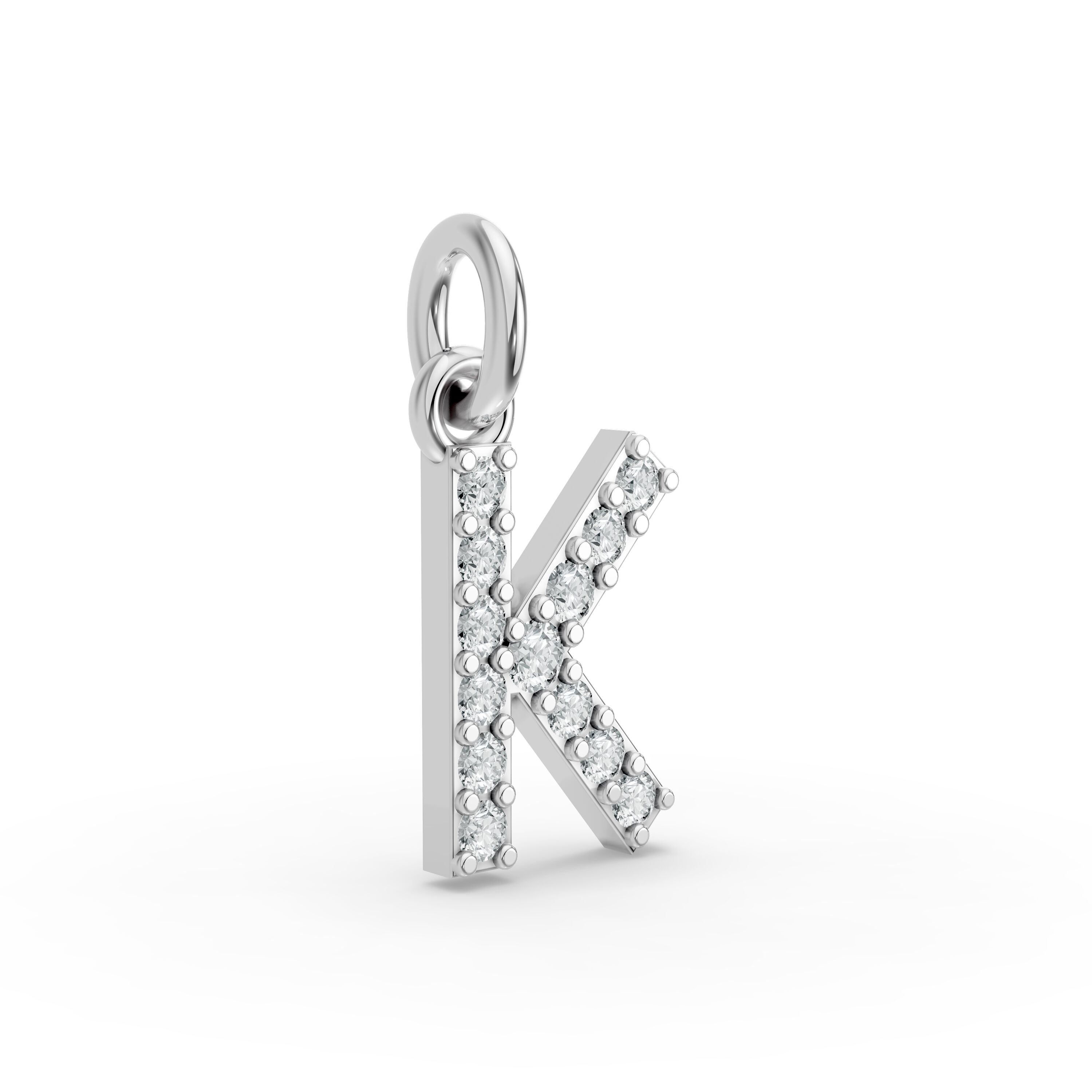 Round Shape Diamond Alphabet Collection in Gold