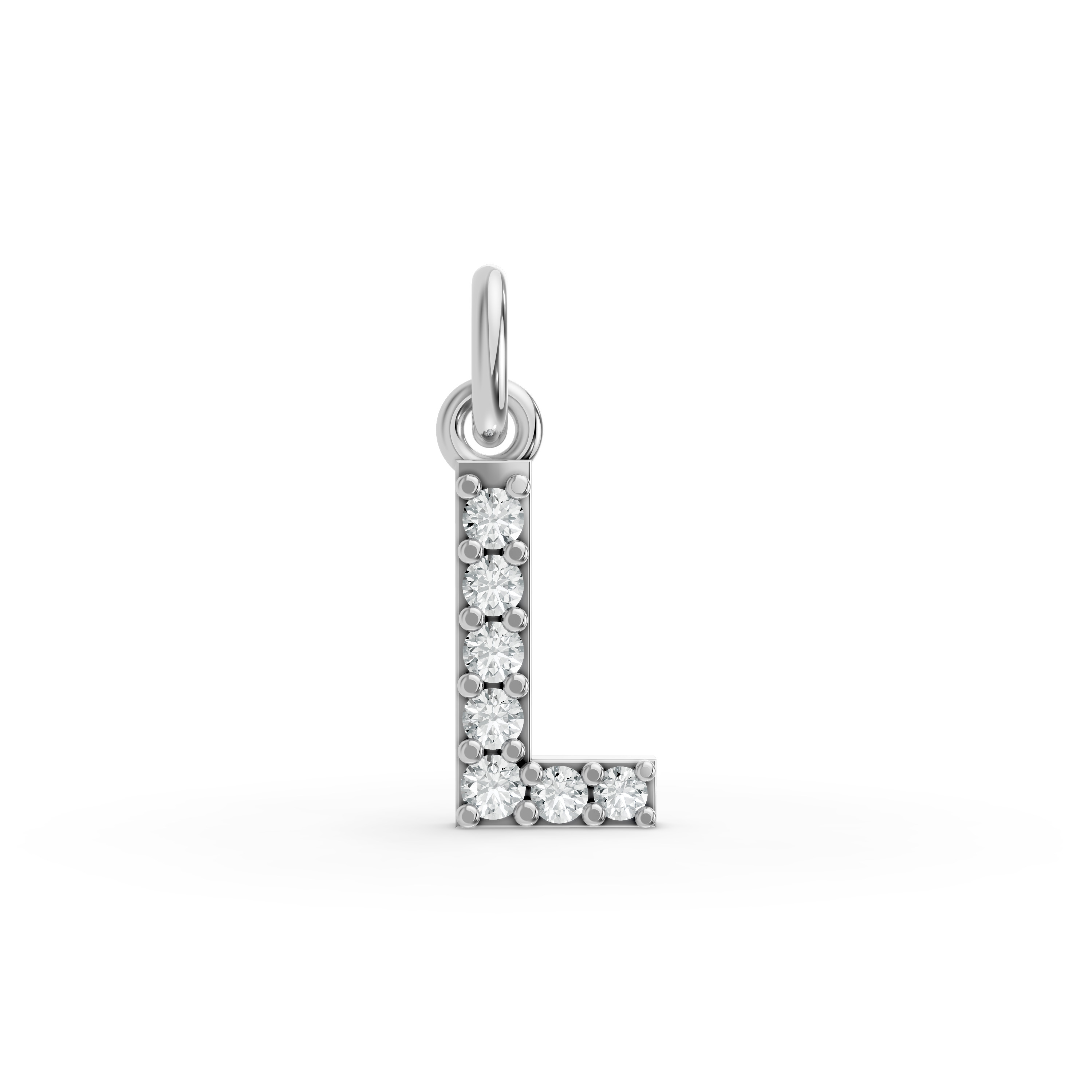 Round Shape Diamond Alphabet Collection in Gold