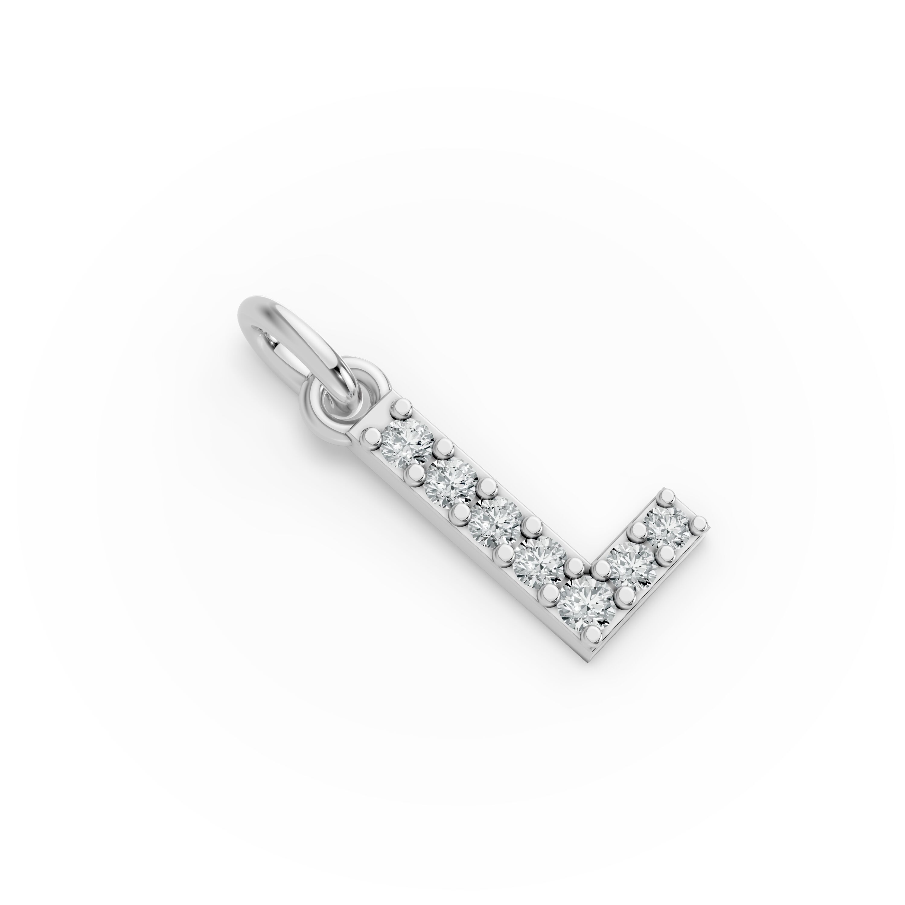 Round Shape Diamond Alphabet Collection in Gold