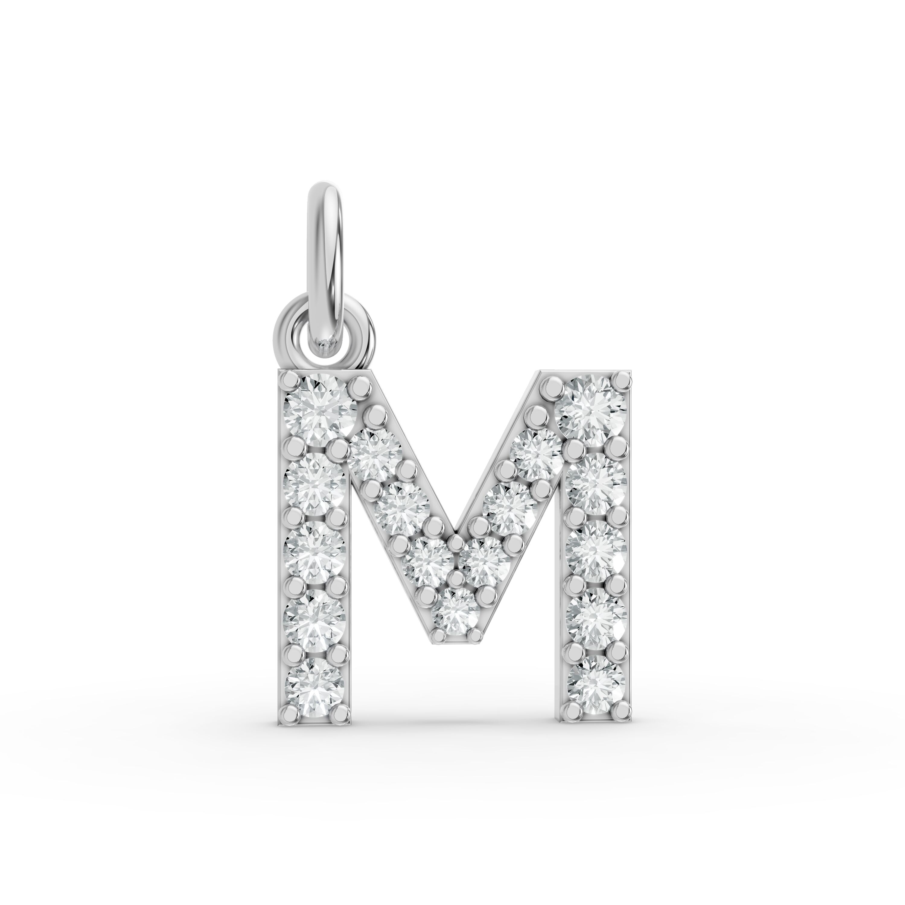 Round Shape Diamond Alphabet Collection in Gold