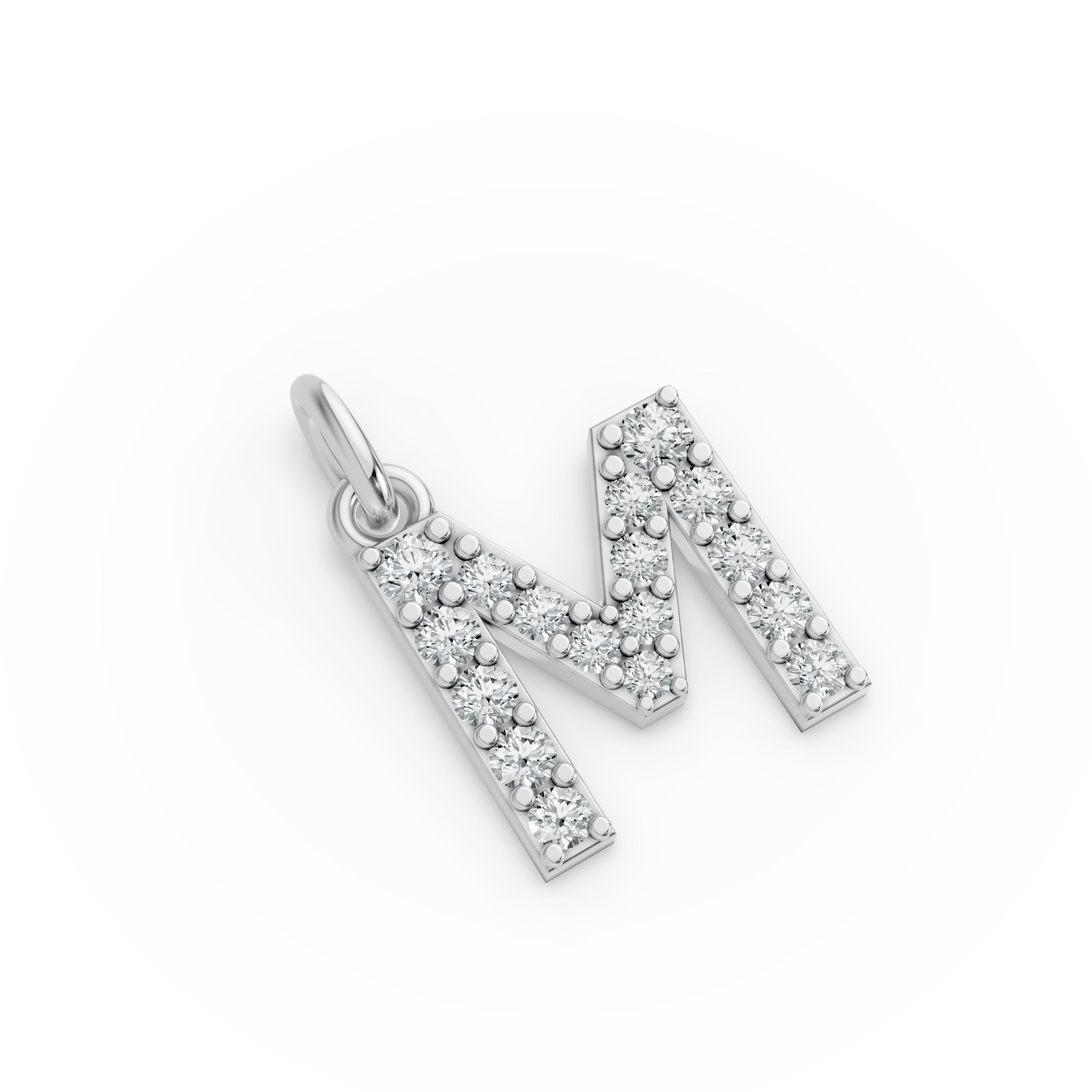 Round Shape Diamond Alphabet Collection in Gold