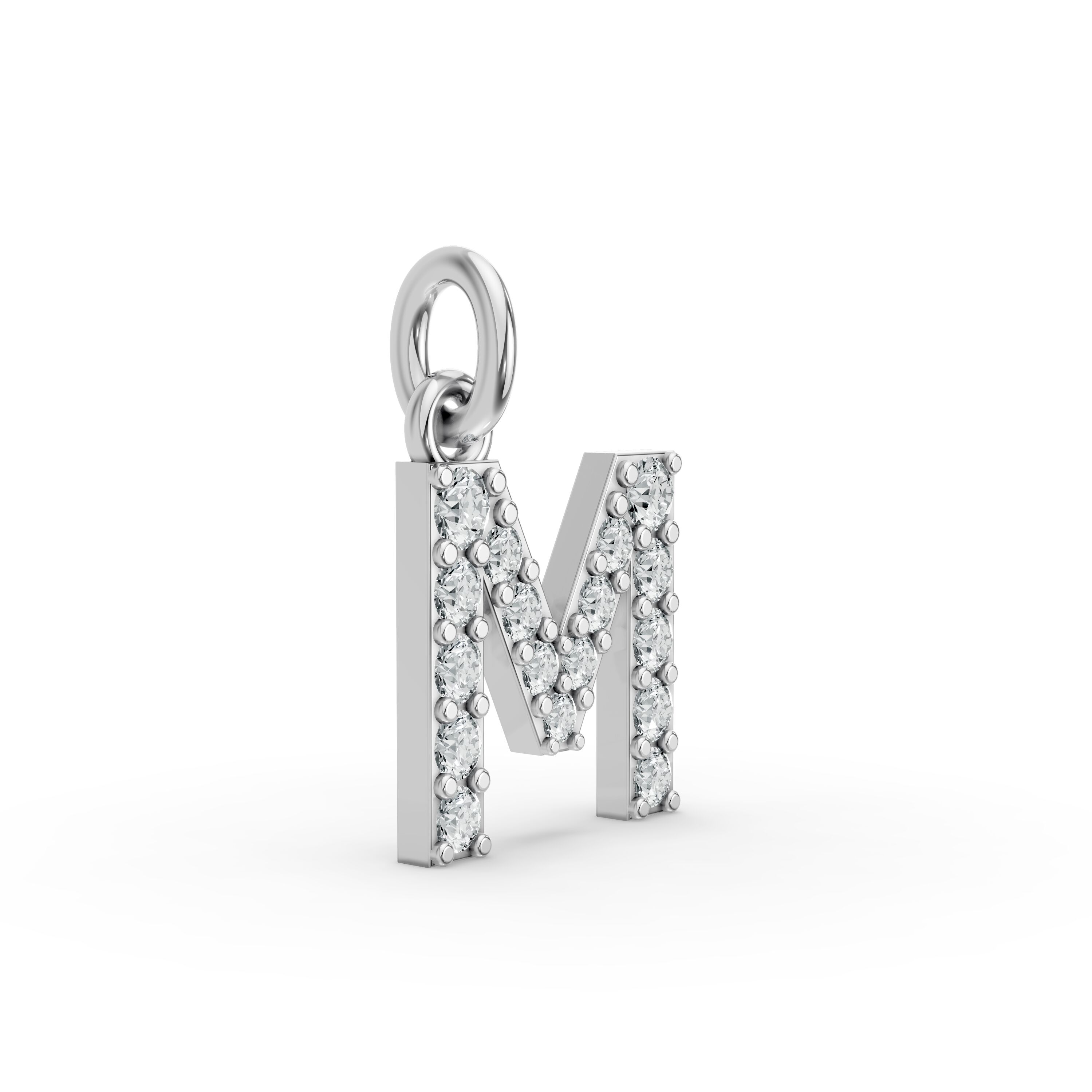 Round Shape Diamond Alphabet Collection in Gold