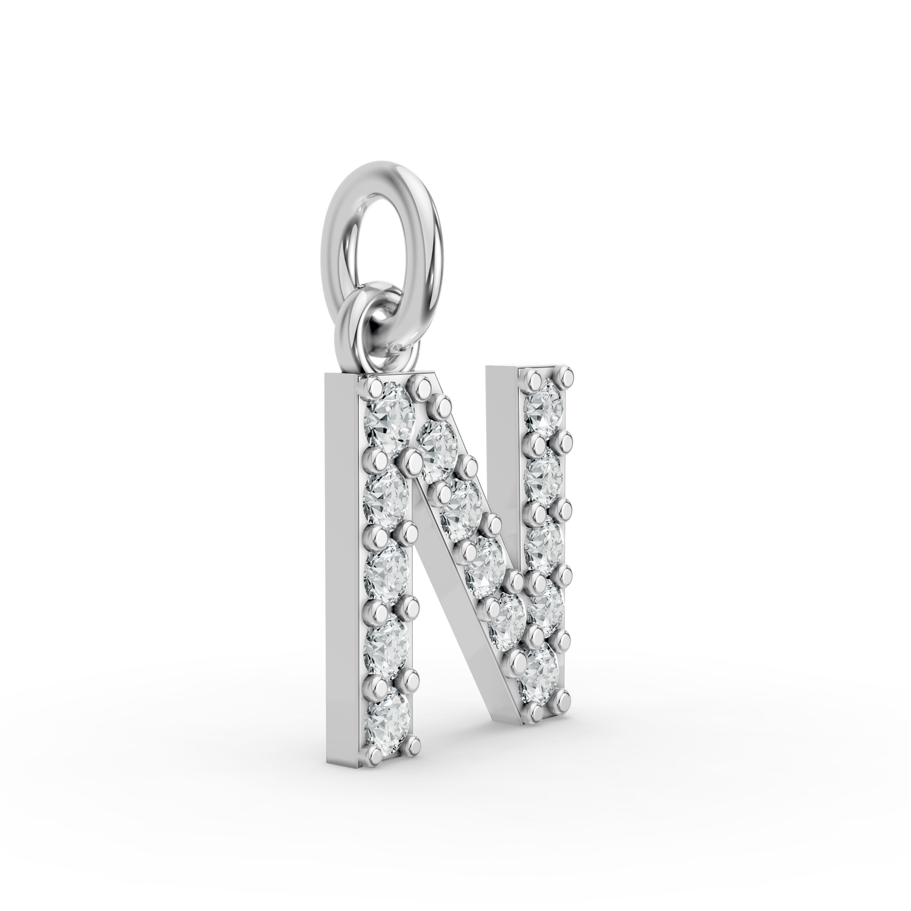 Round Shape Diamond Alphabet Collection in Gold