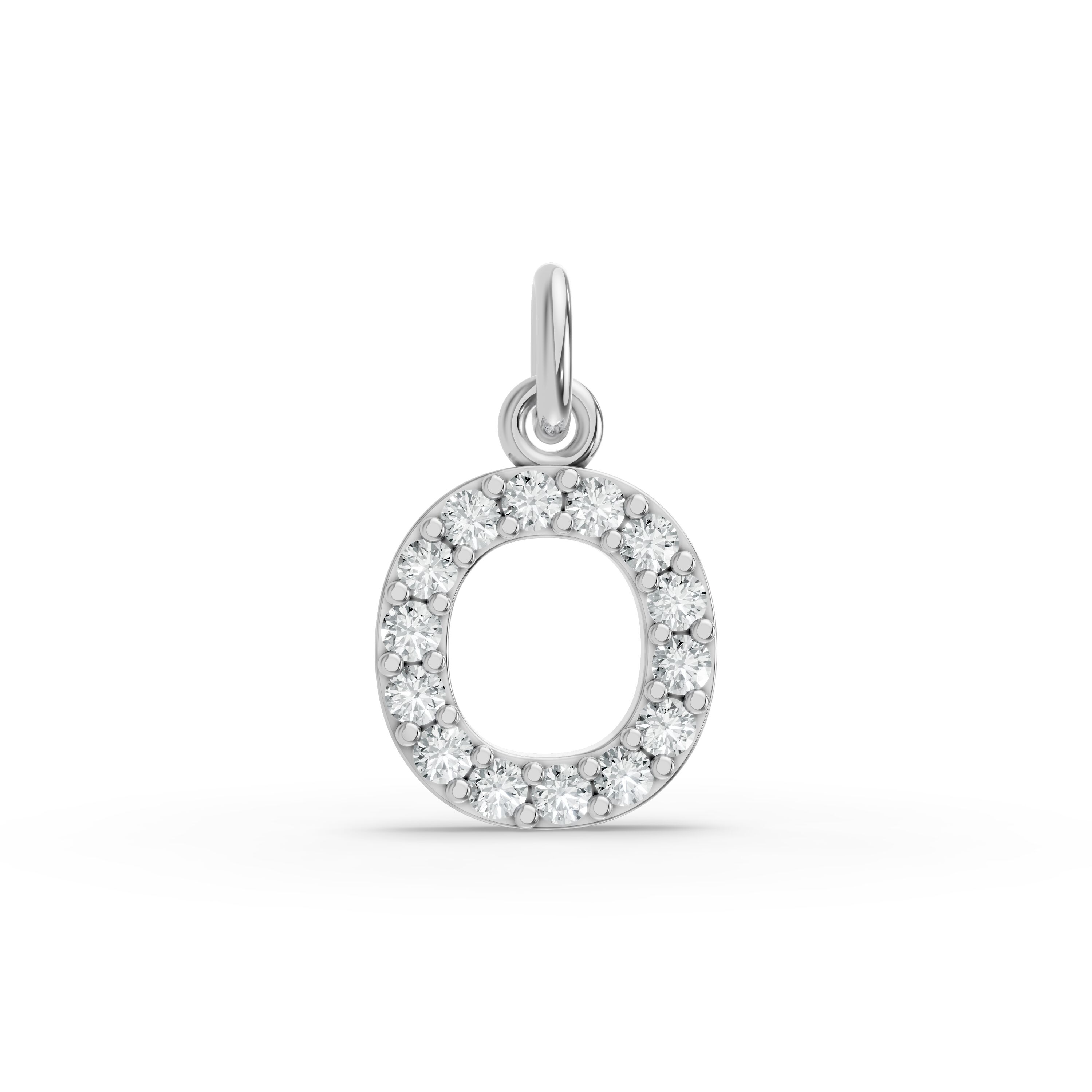 Round Shape Diamond Alphabet Collection in Gold