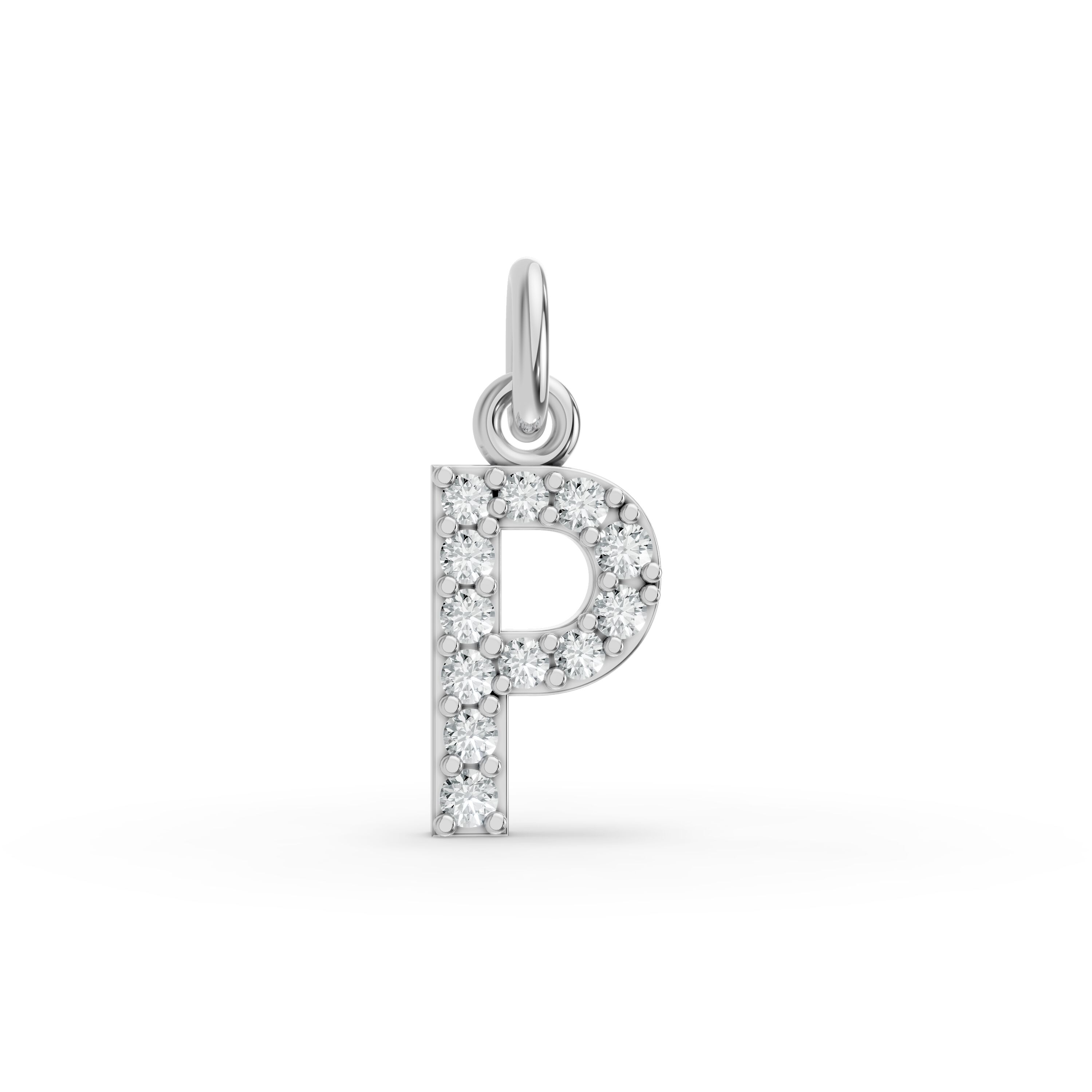 Round Shape Diamond Alphabet Collection in Gold