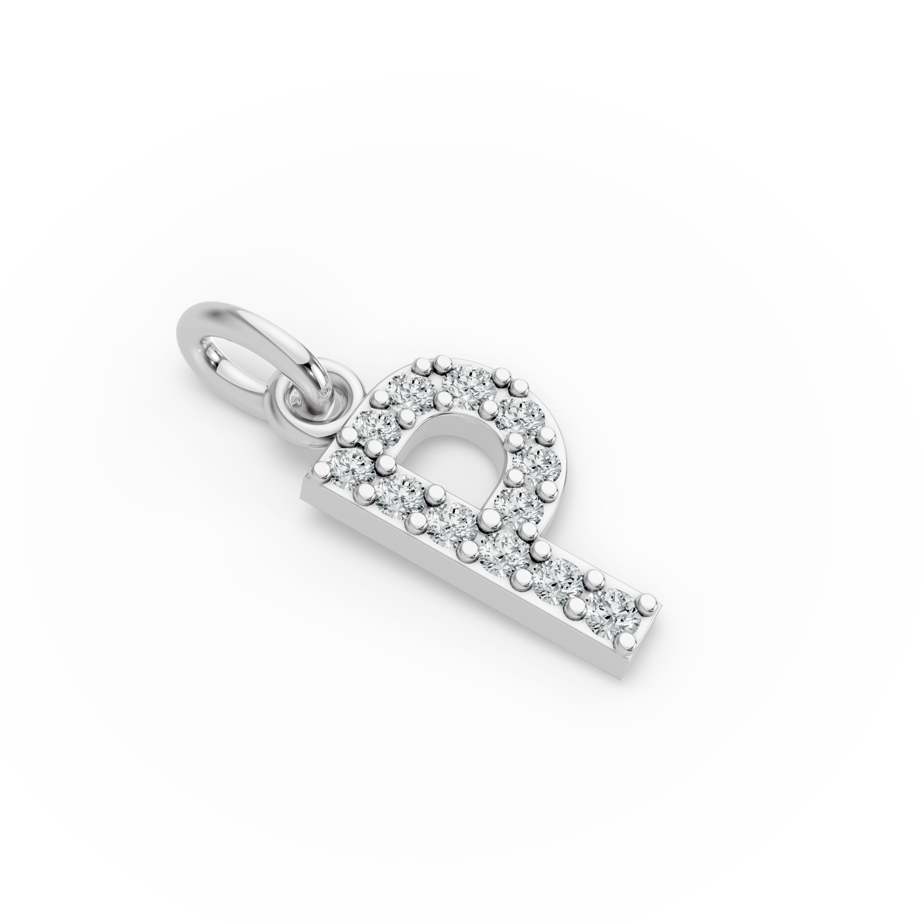 Round Shape Diamond Alphabet Collection in Gold