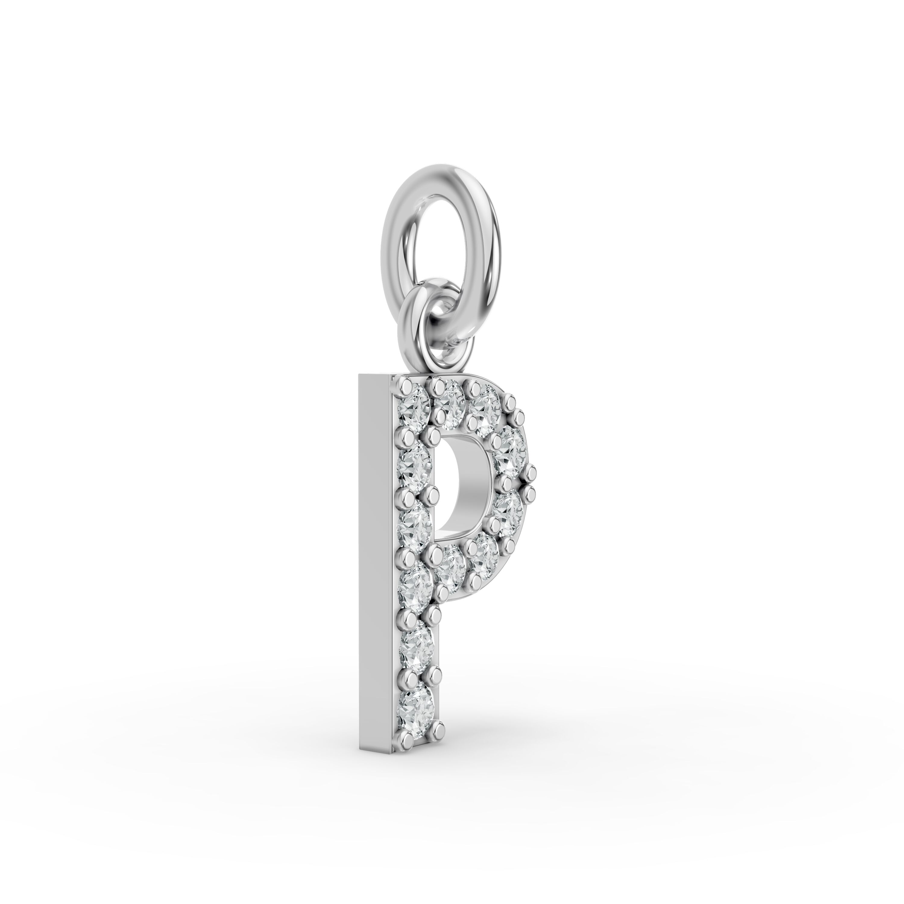 Round Shape Diamond Alphabet Collection in Gold