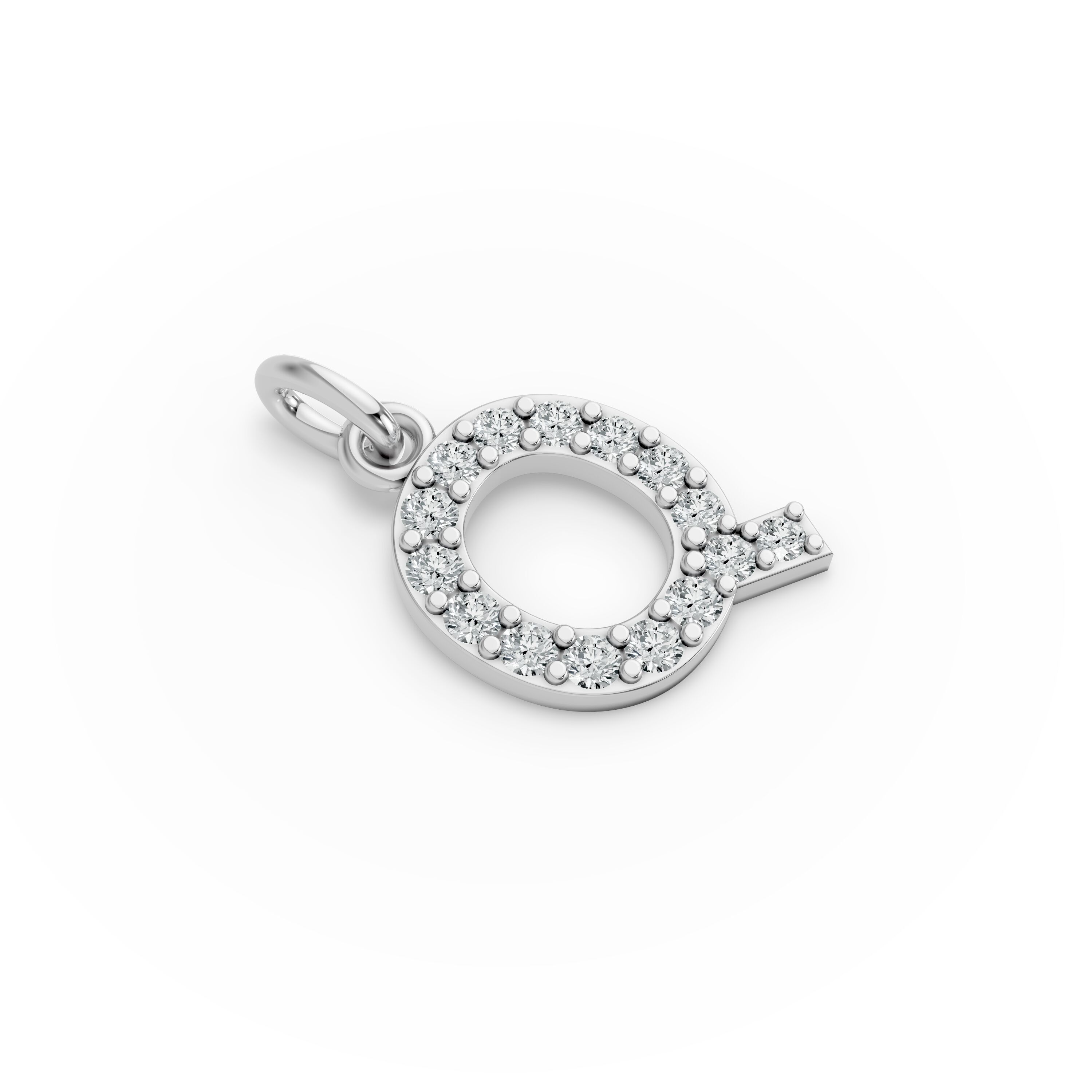 Round Shape Diamond Alphabet Collection in Gold