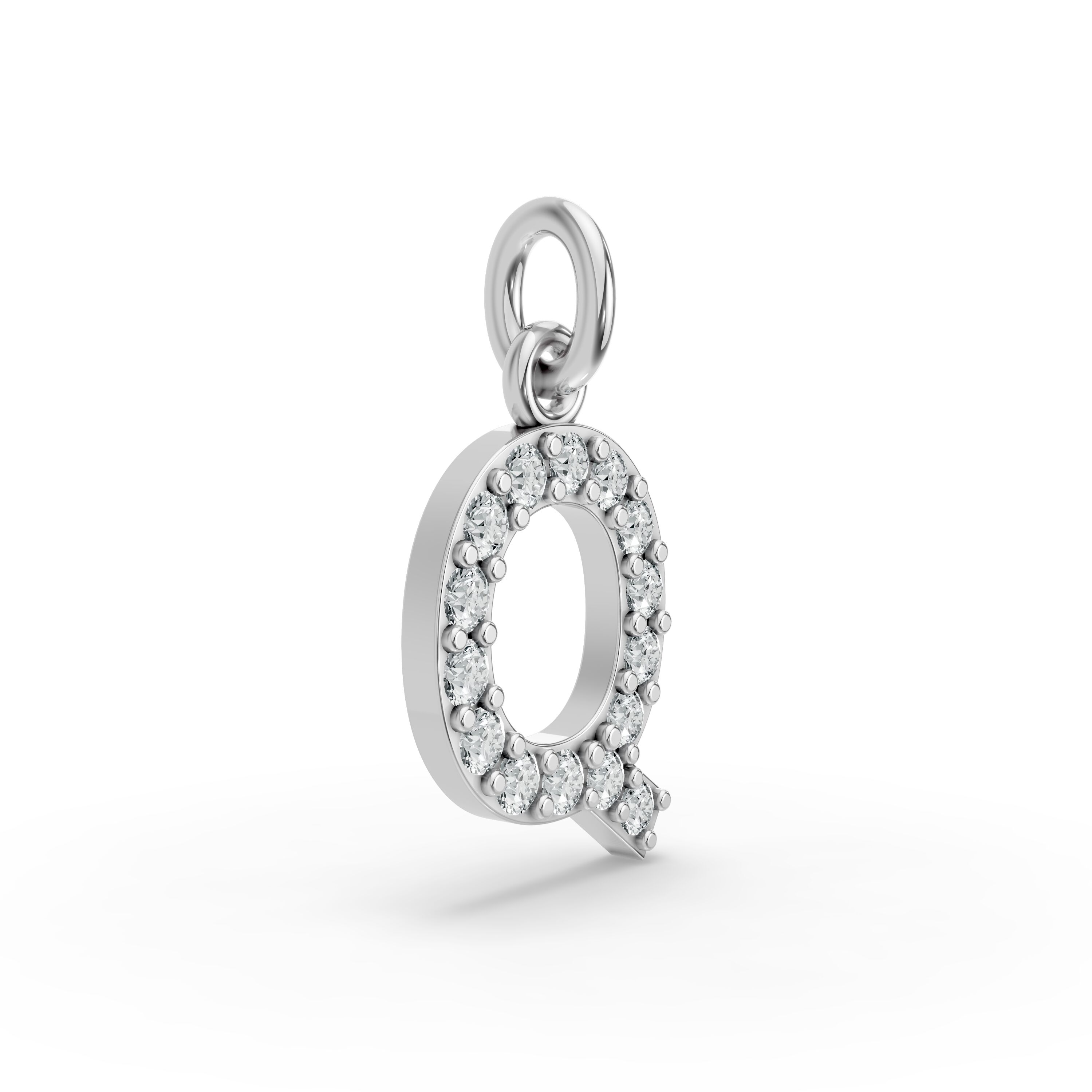 Round Shape Diamond Alphabet Collection in Gold