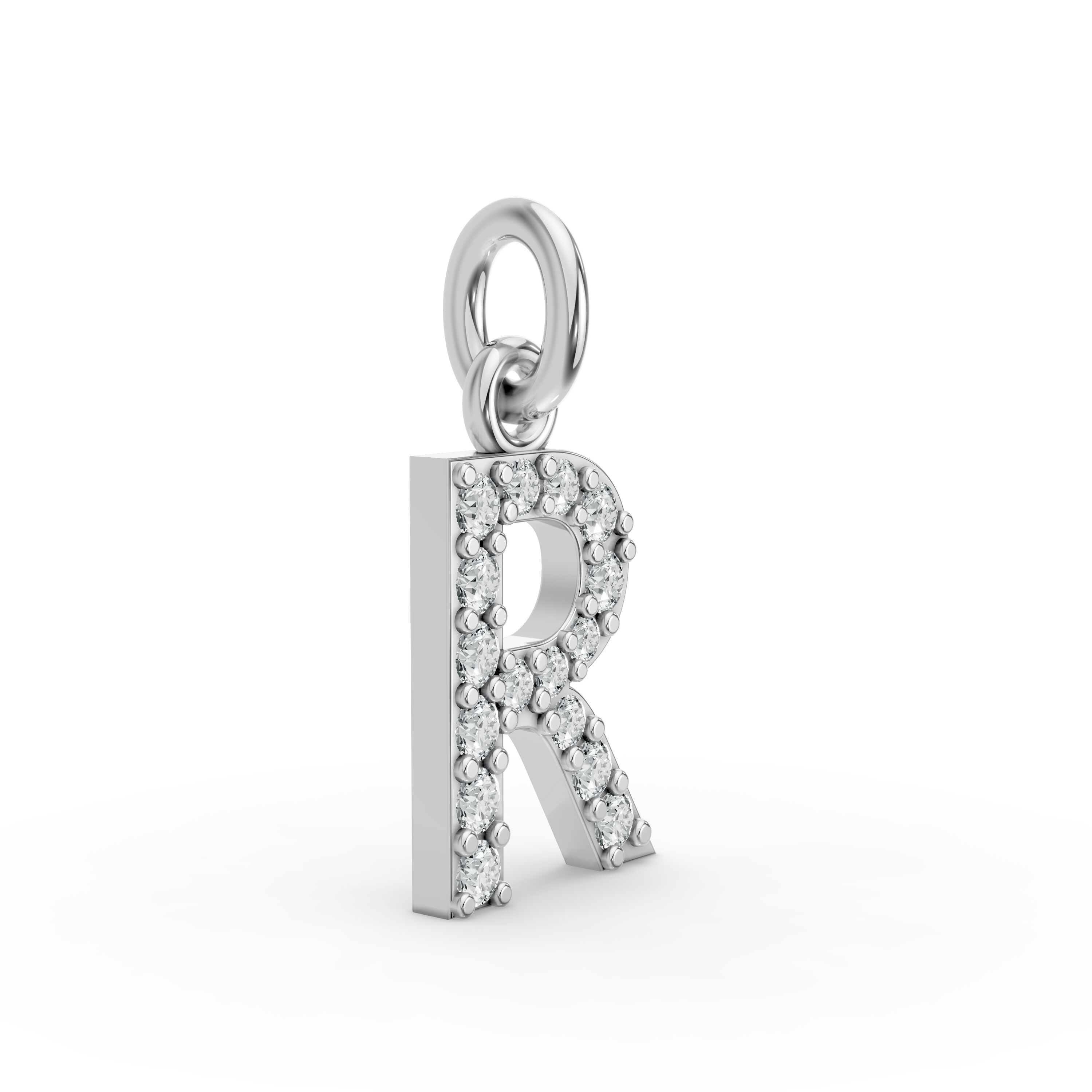 Round Shape Diamond Alphabet Collection in Gold