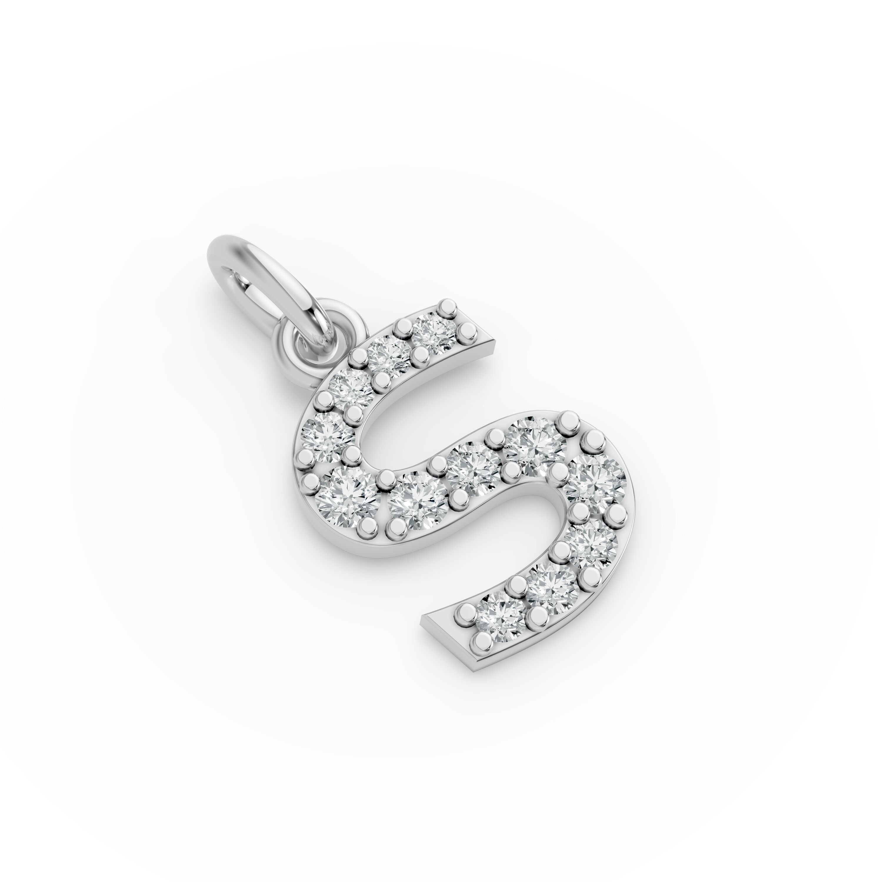 Round Shape Diamond Alphabet Collection in Gold