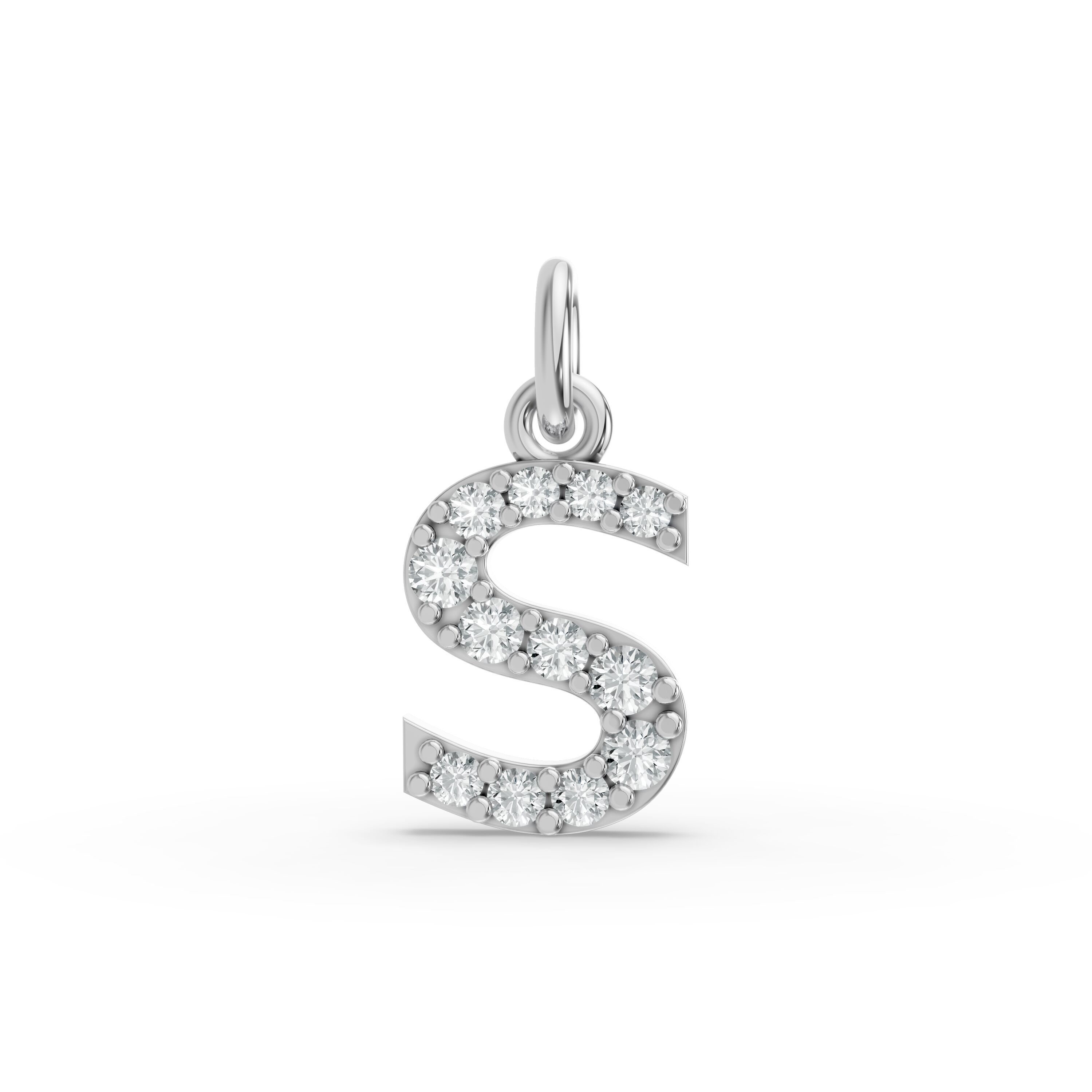 Round Shape Diamond Alphabet Collection in Gold