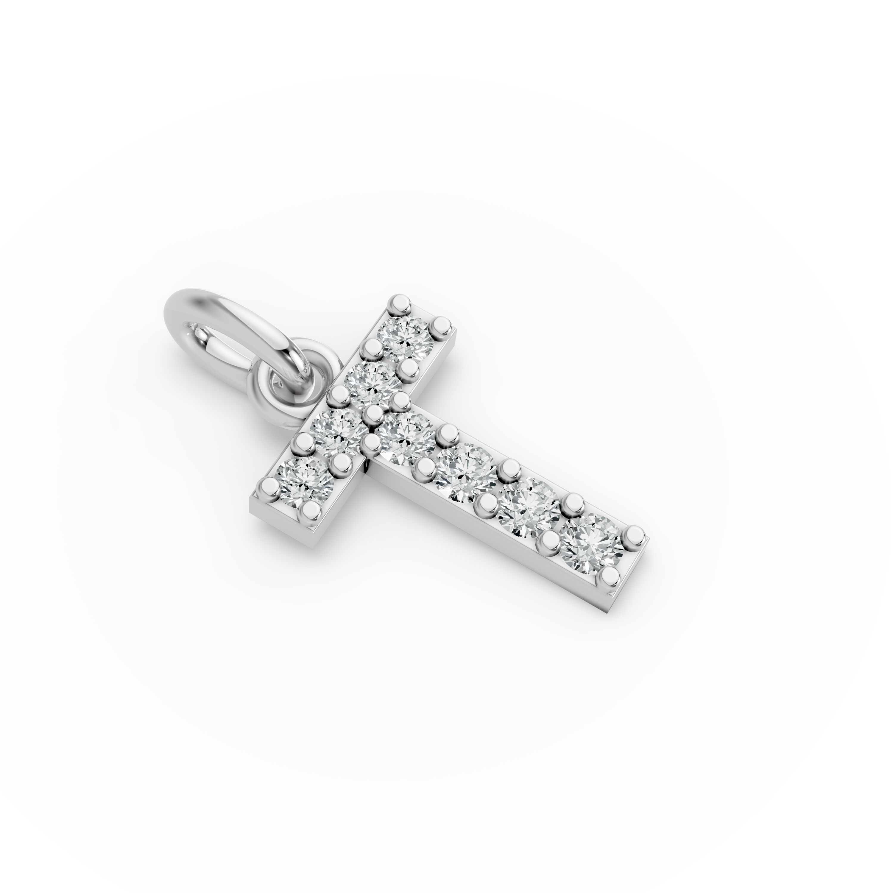 Round Shape Diamond Alphabet Collection in Gold