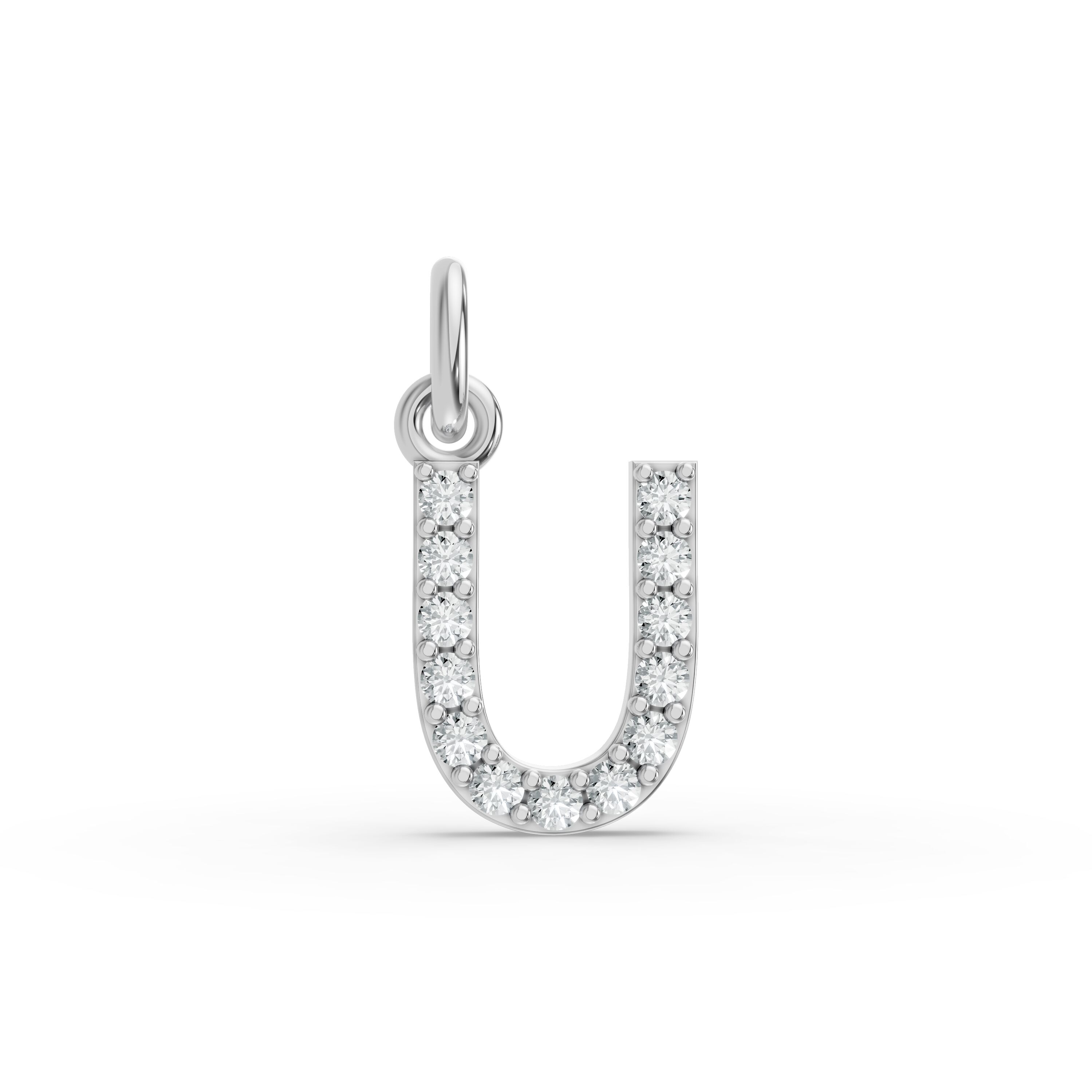 Round Shape Diamond Alphabet Collection in Gold