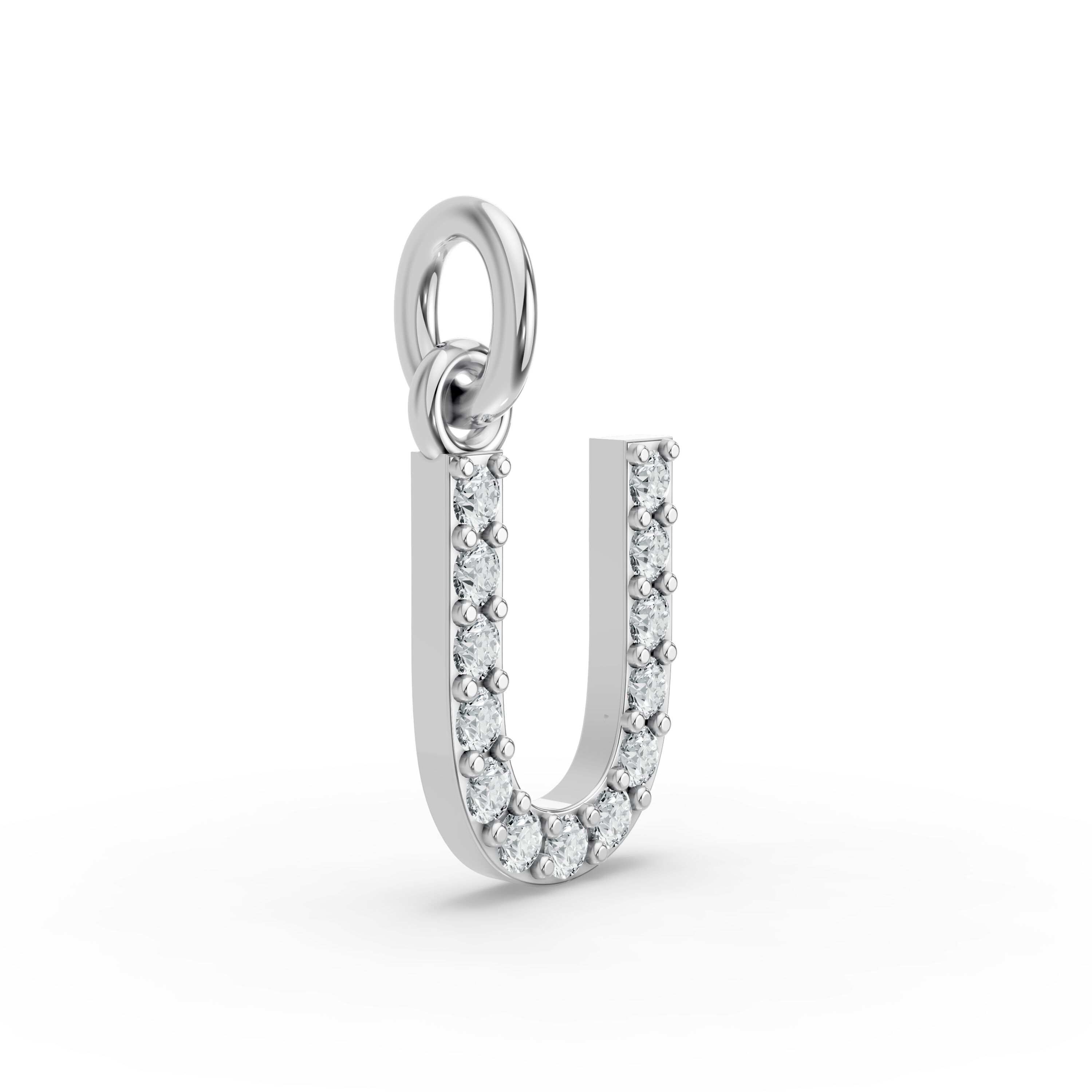 Round Shape Diamond Alphabet Collection in Gold