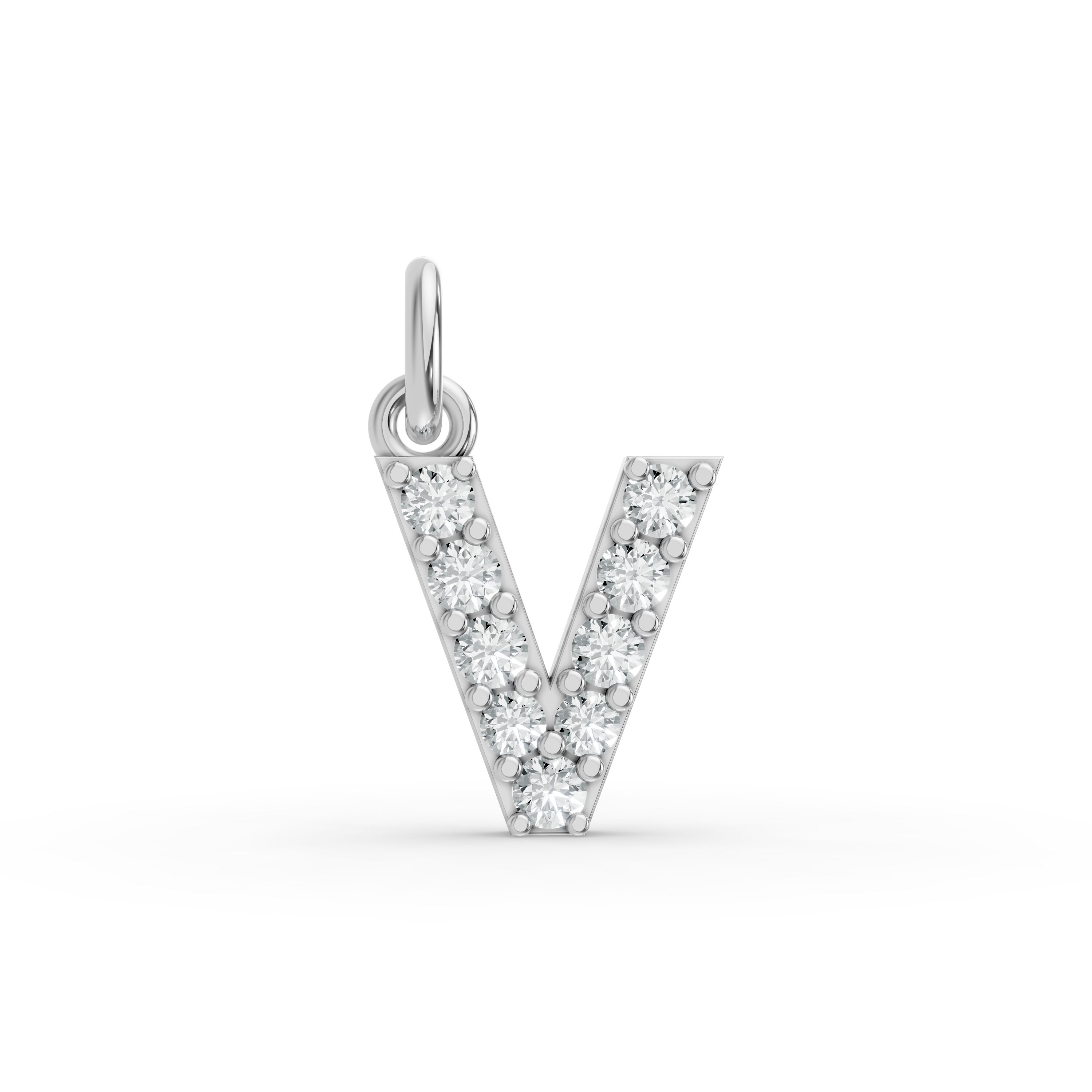 Round Shape Diamond Alphabet Collection in Gold