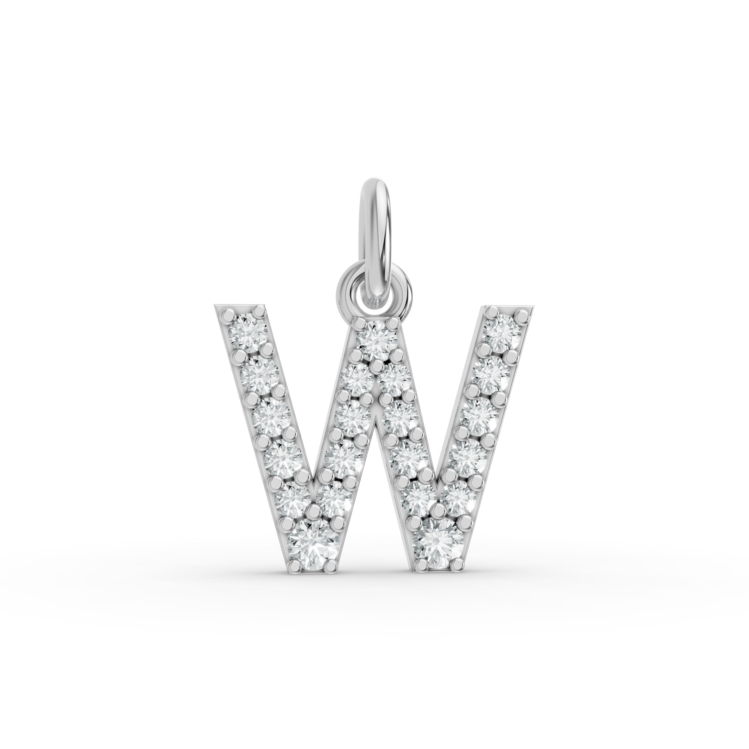 Round Shape Diamond Alphabet Collection in Gold