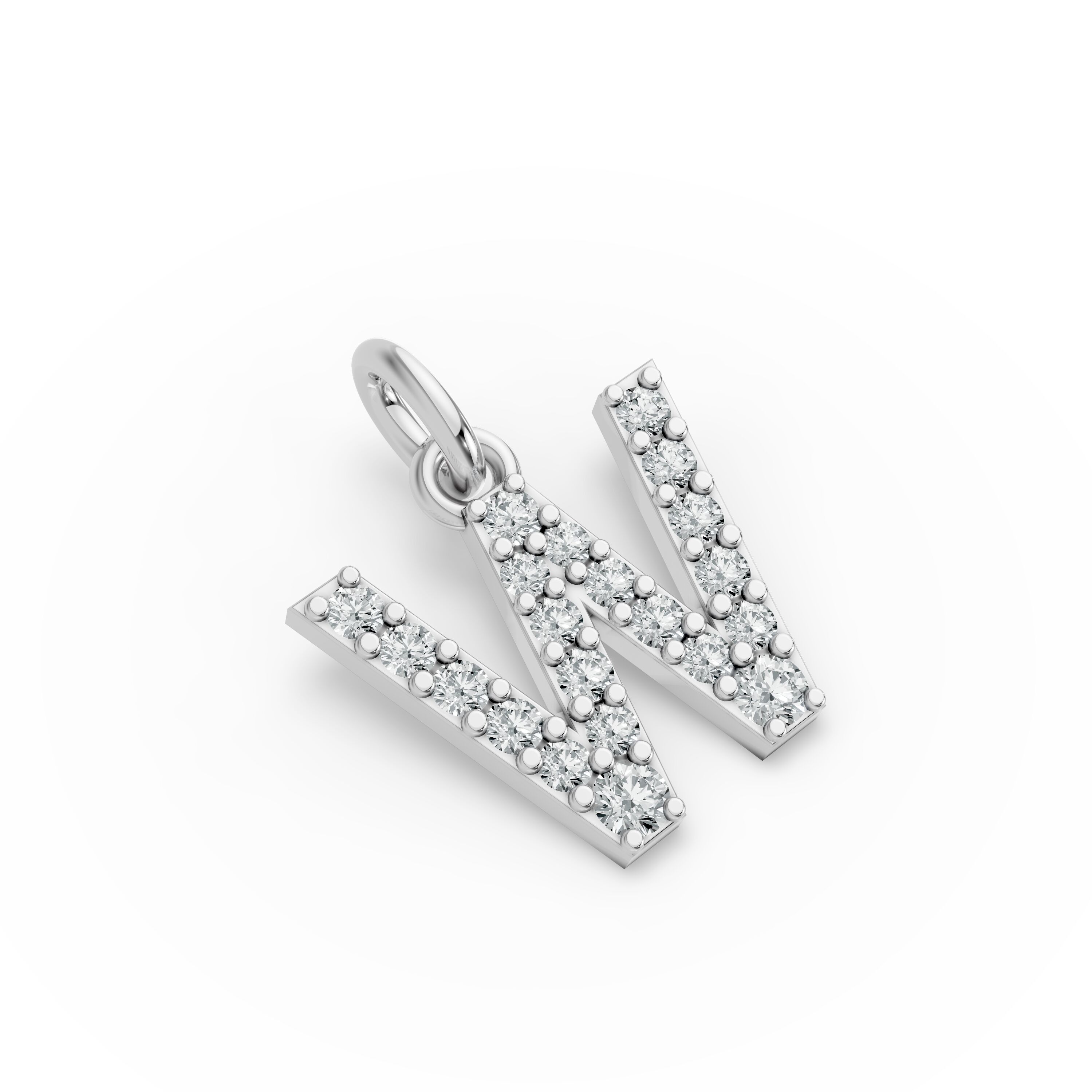 Round Shape Diamond Alphabet Collection in Gold