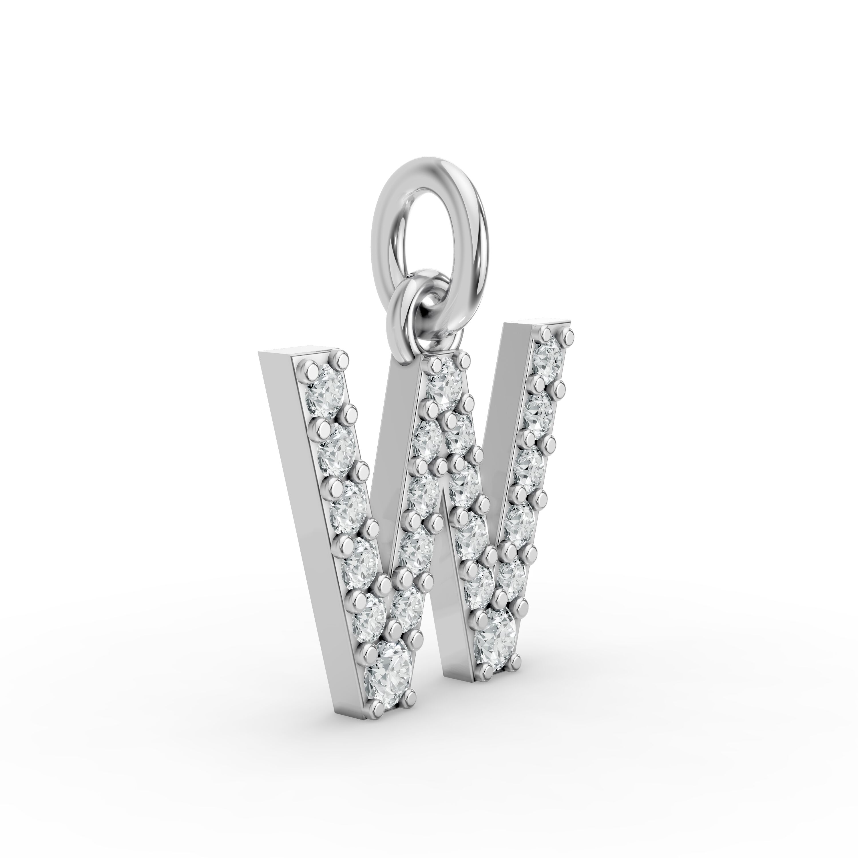 Round Shape Diamond Alphabet Collection in Gold