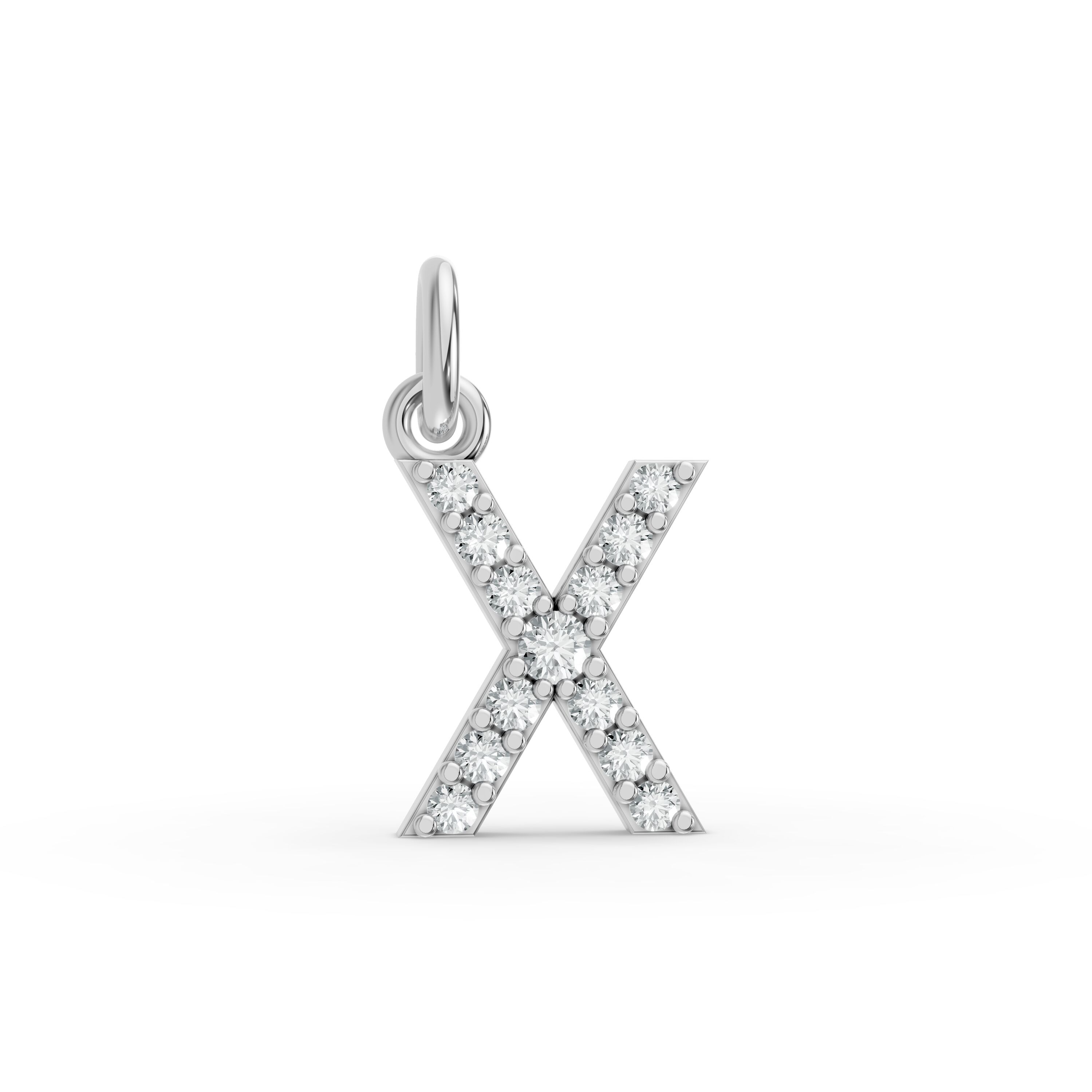 Round Shape Diamond Alphabet Collection in Gold