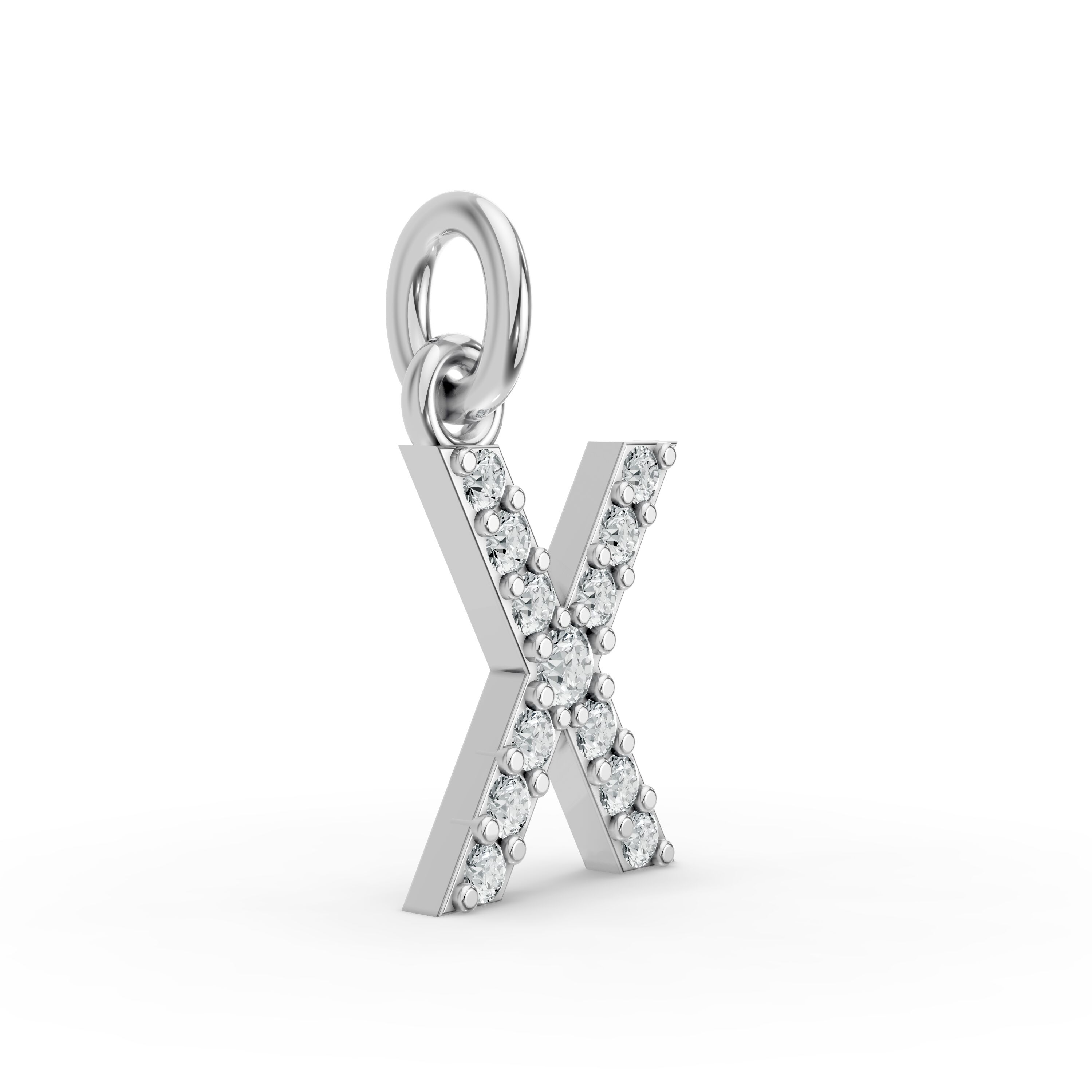 Round Shape Diamond Alphabet Collection in Gold