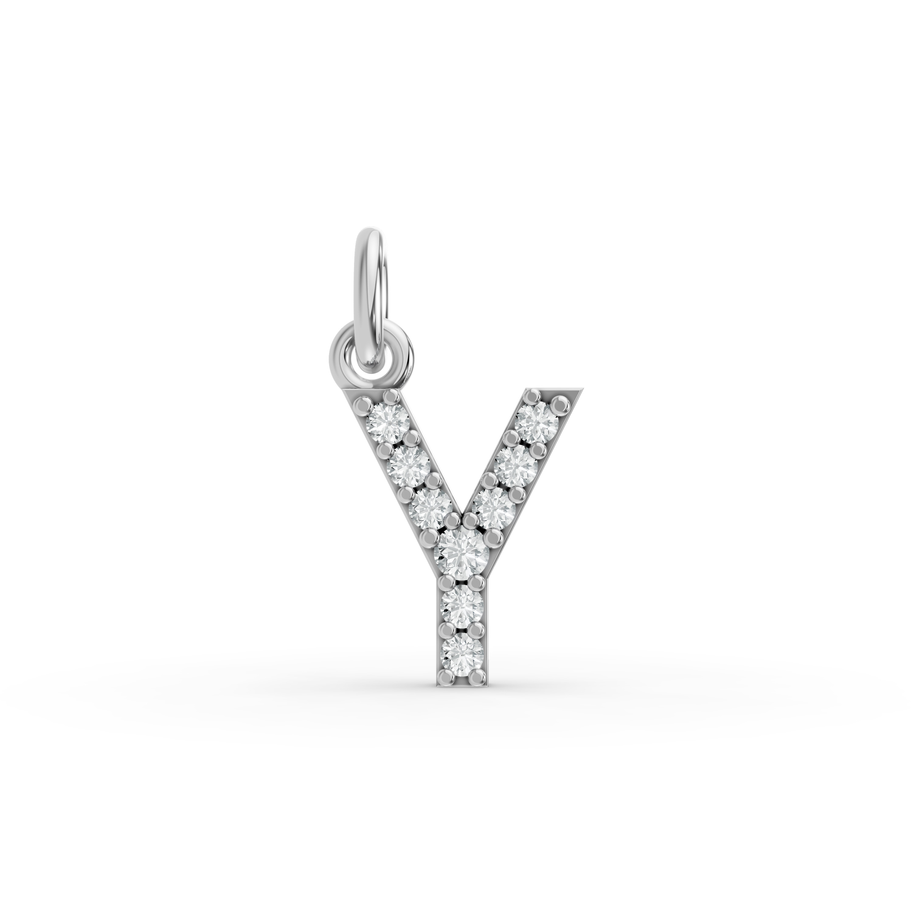 Round Shape Diamond Alphabet Collection in Gold