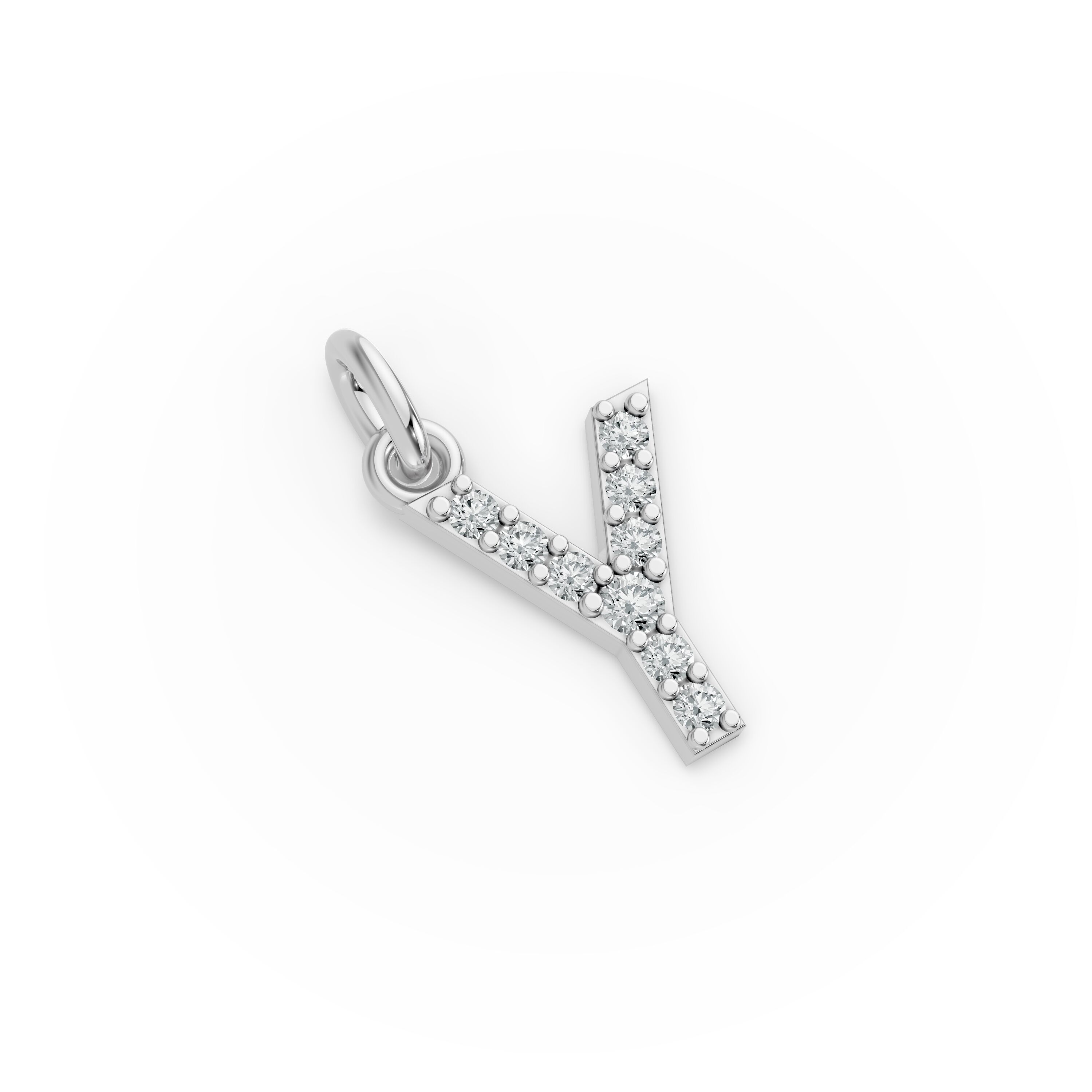 Round Shape Diamond Alphabet Collection in Gold