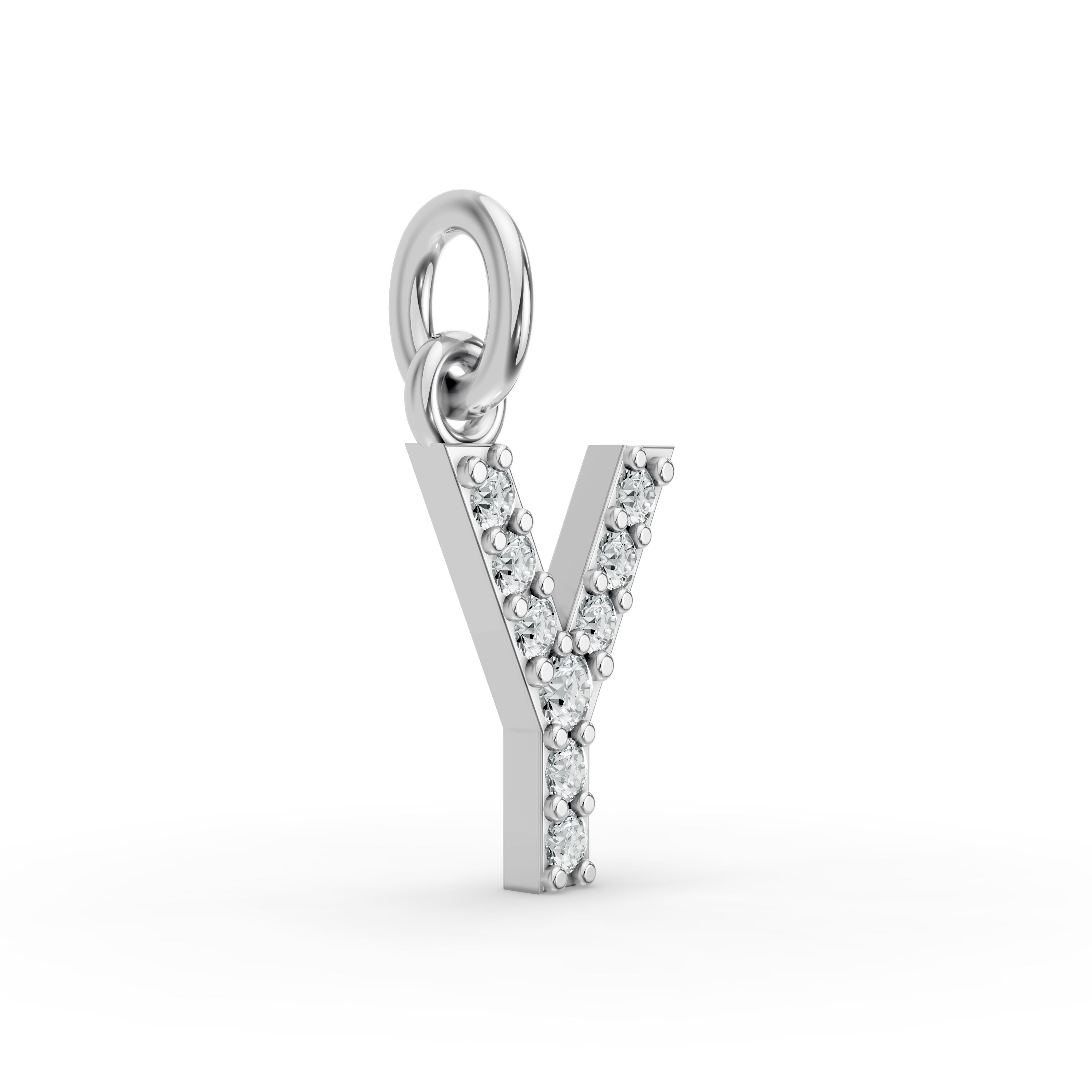 Round Shape Diamond Alphabet Collection in Gold