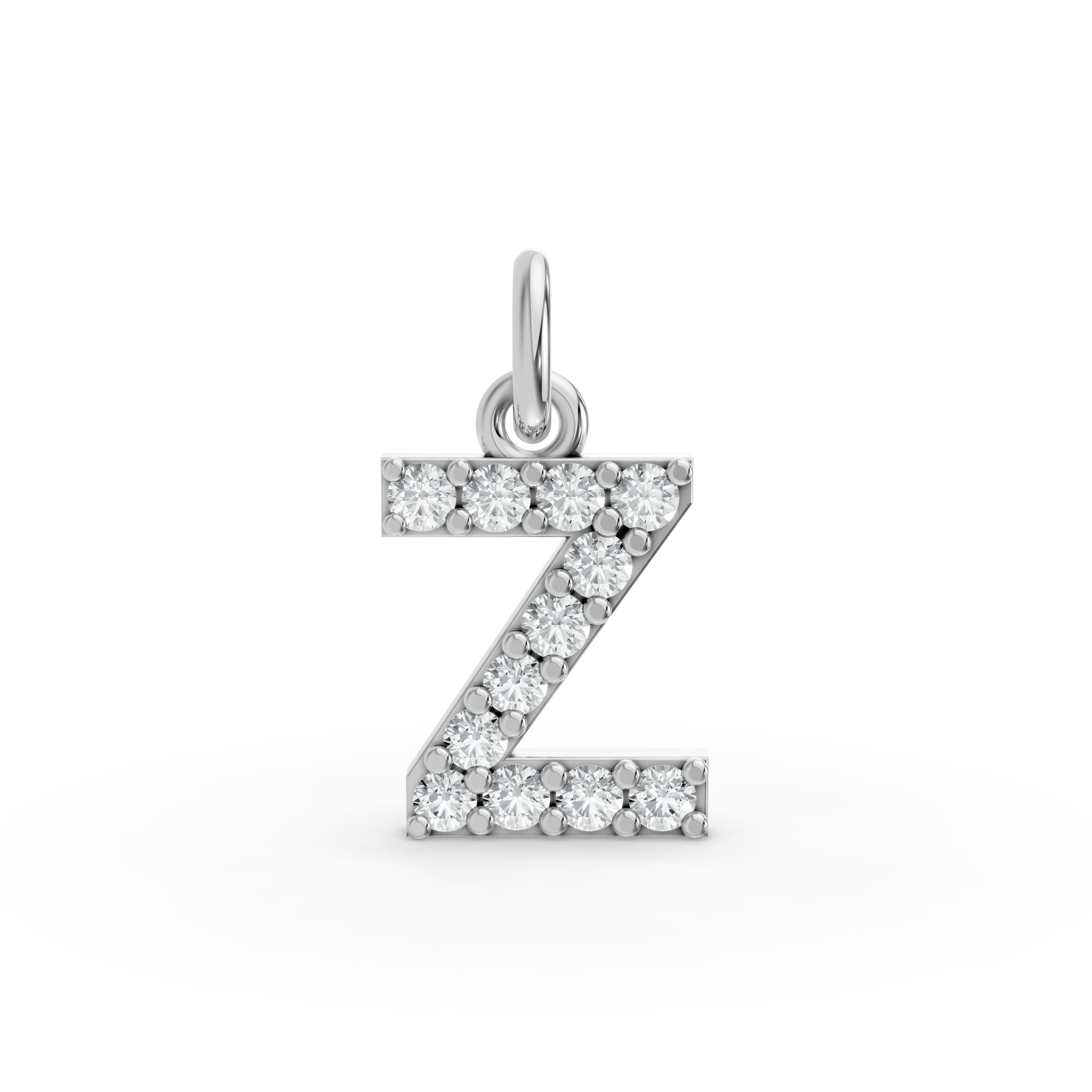 Round Shape Diamond Alphabet Collection in Gold