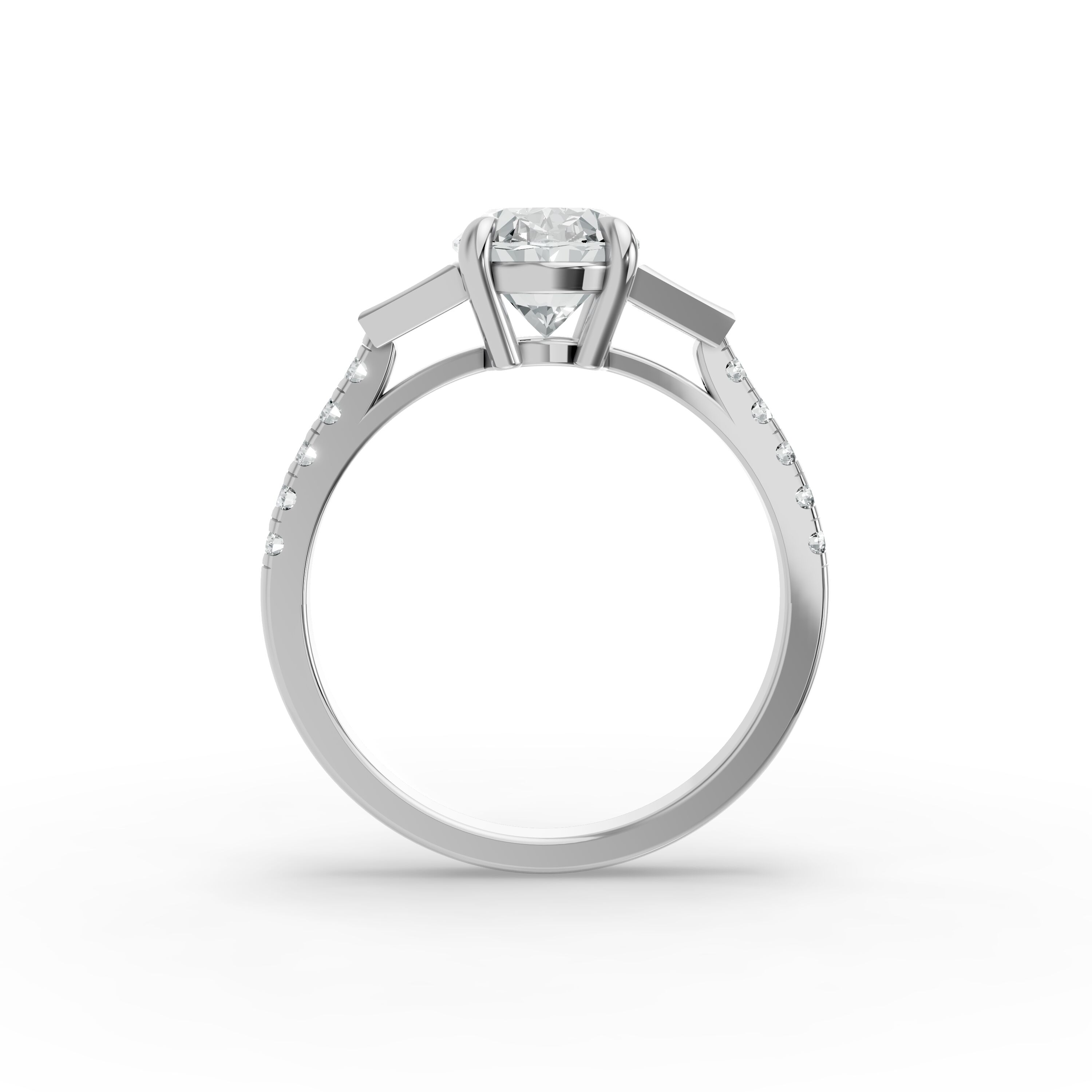 Oval Shape Diamond Fancy Engagement Ring in Gold