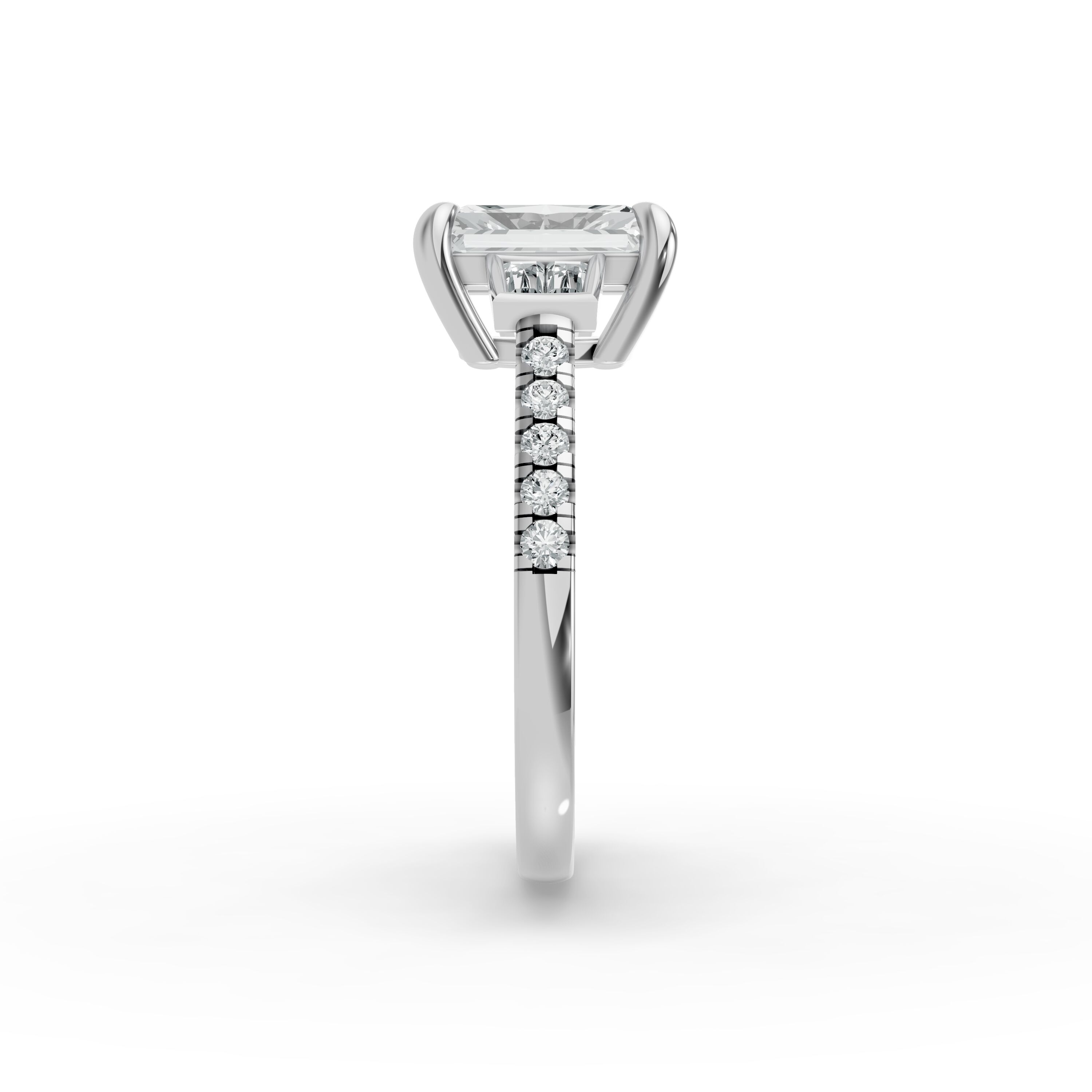 Radiant Shape Diamond Fancy Engagement Ring in Gold