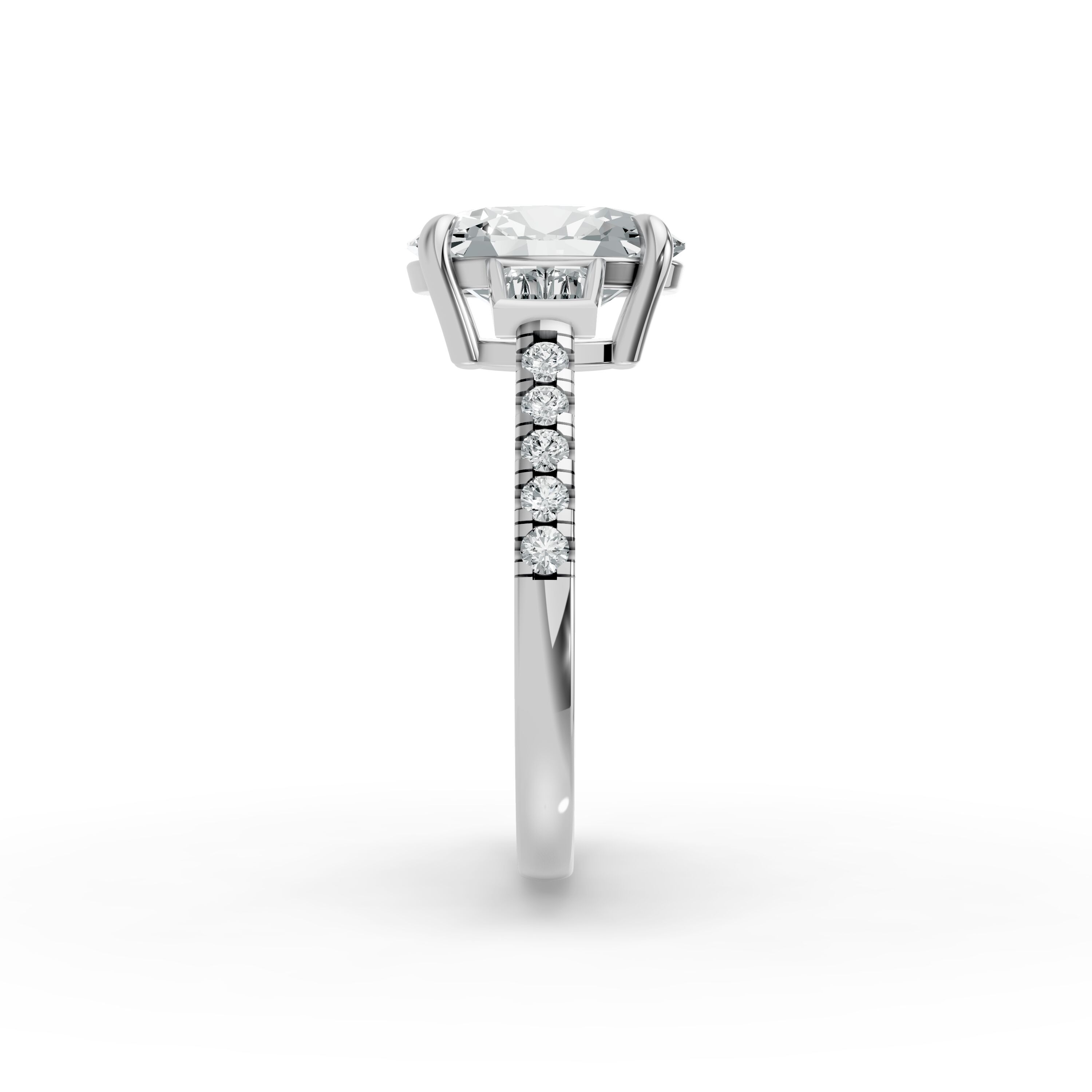 Oval Shape Diamond Fancy Engagement Ring in Gold