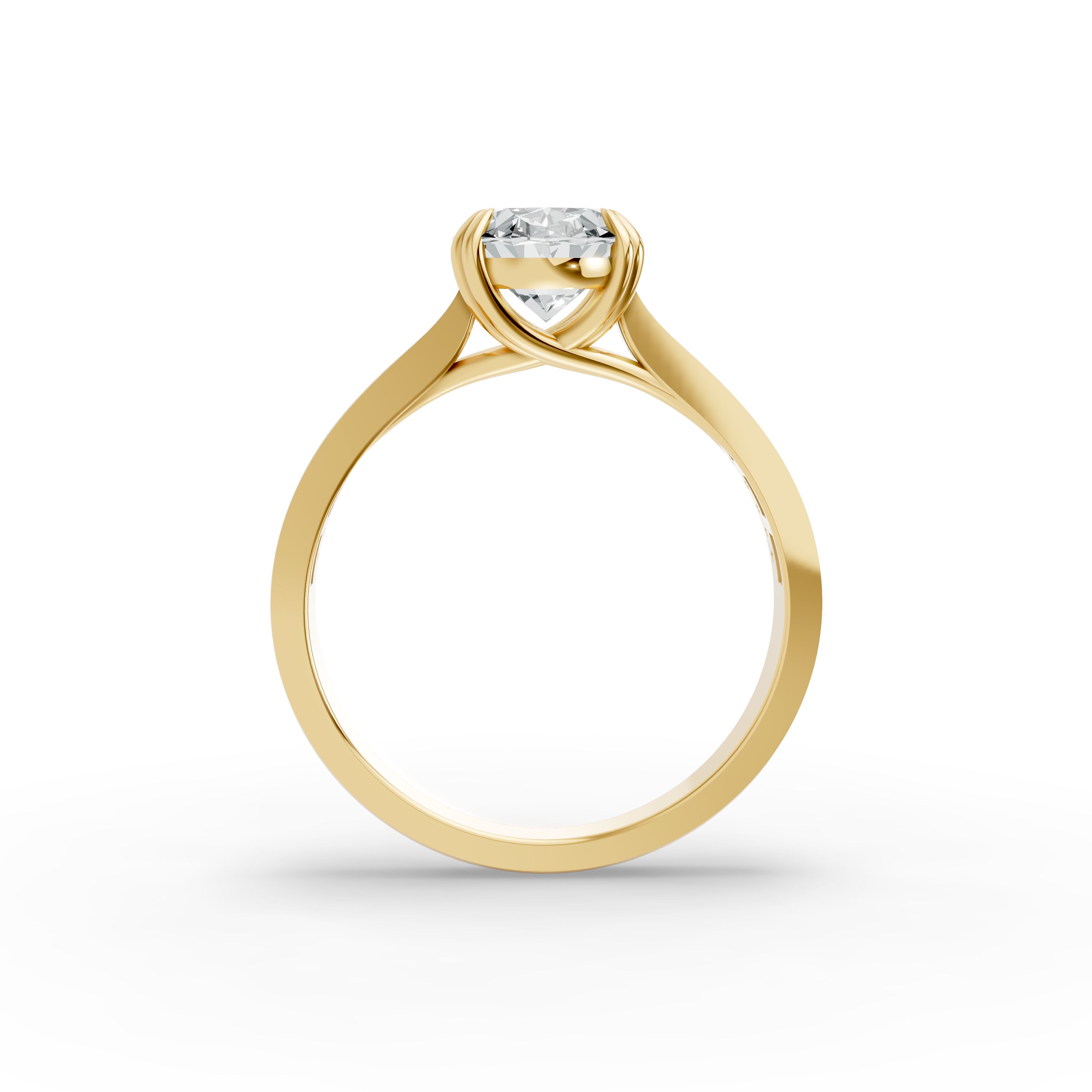 Oval Shape Diamond Fancy Engagement Ring in Gold
