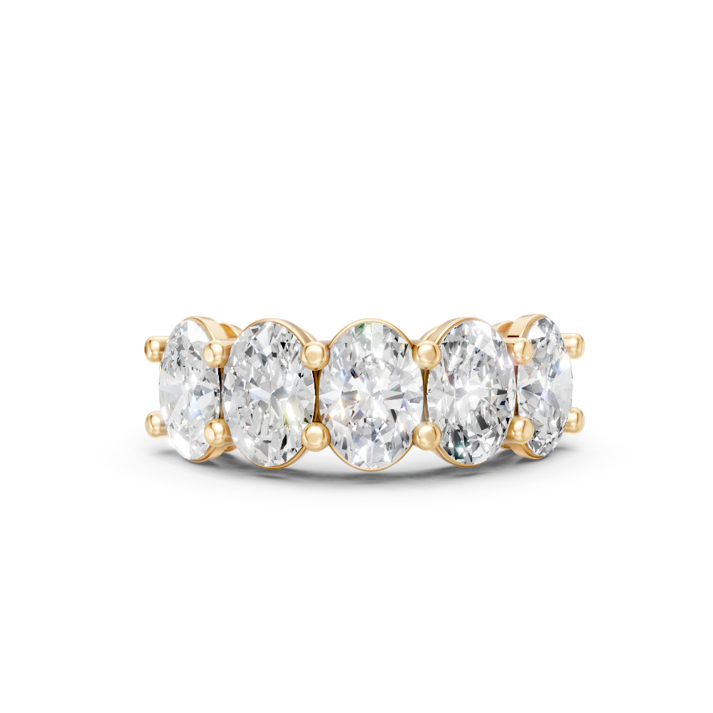 Oval Shape Diamond Anniversary Band in Gold