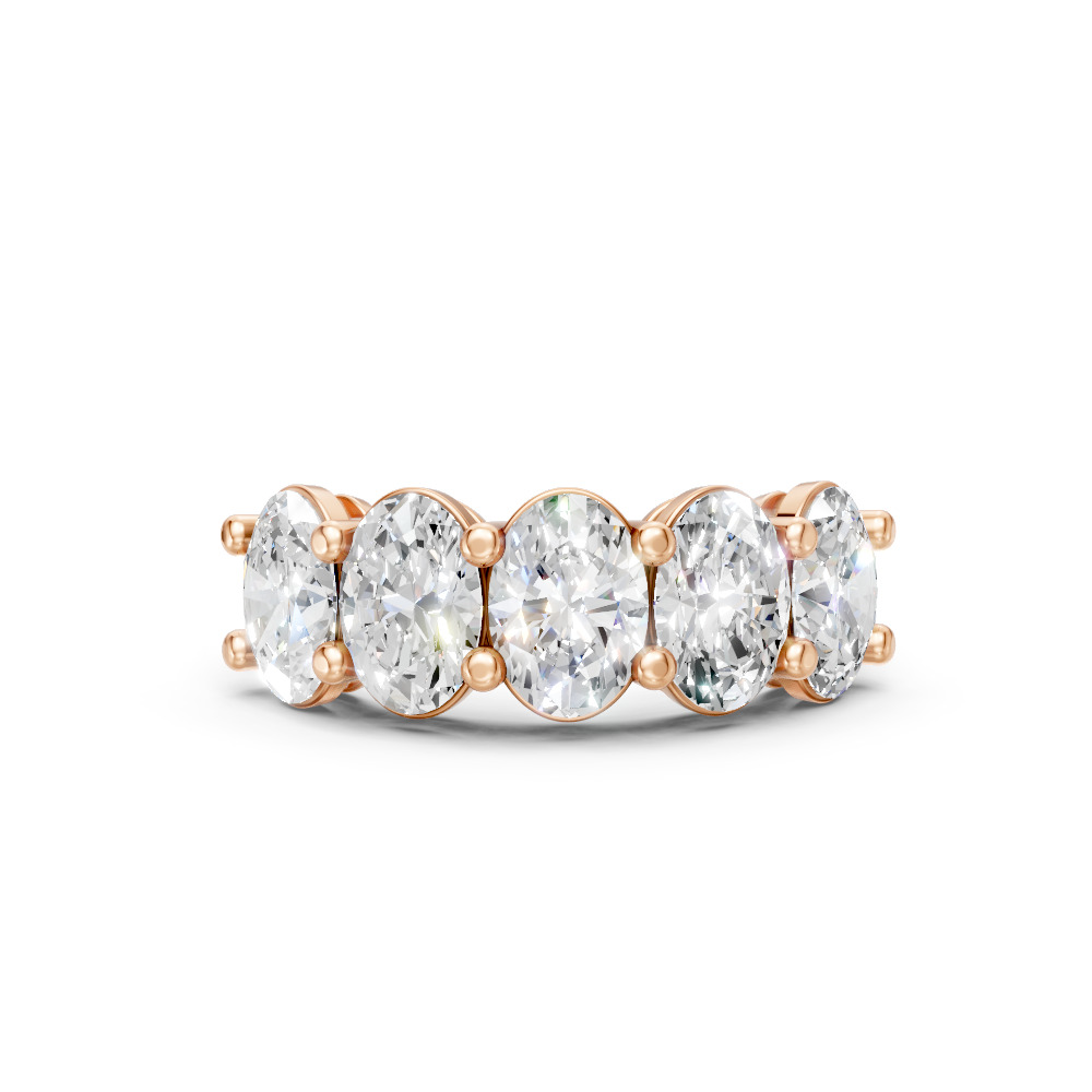 Oval Shape Diamond Anniversary Band in Gold