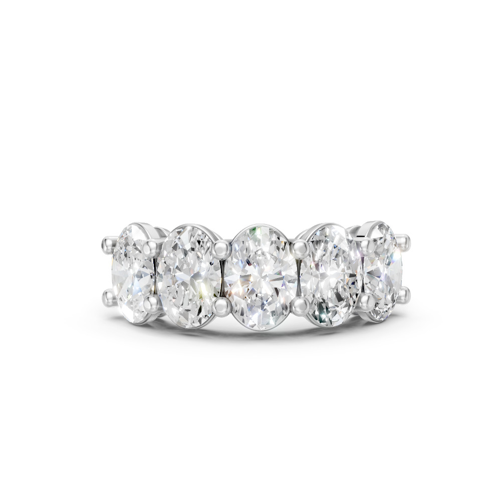 Oval Shape Diamond Anniversary Band in Gold